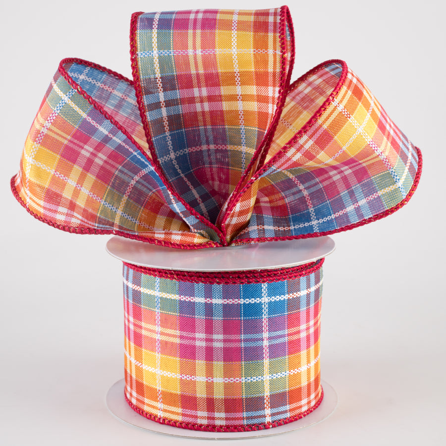 2.5" Kennedy Plaid Ribbon: Fiesta (10 Yards) Lifestyle Photo