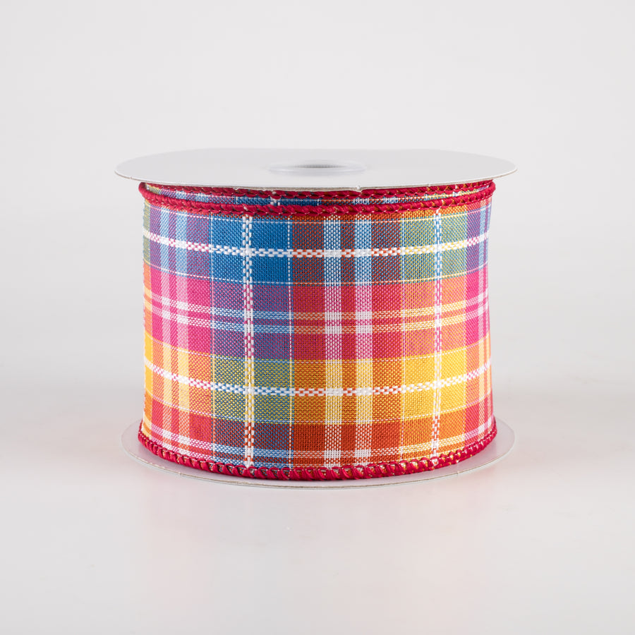 2.5" Kennedy Plaid Ribbon: Fiesta (10 Yards)