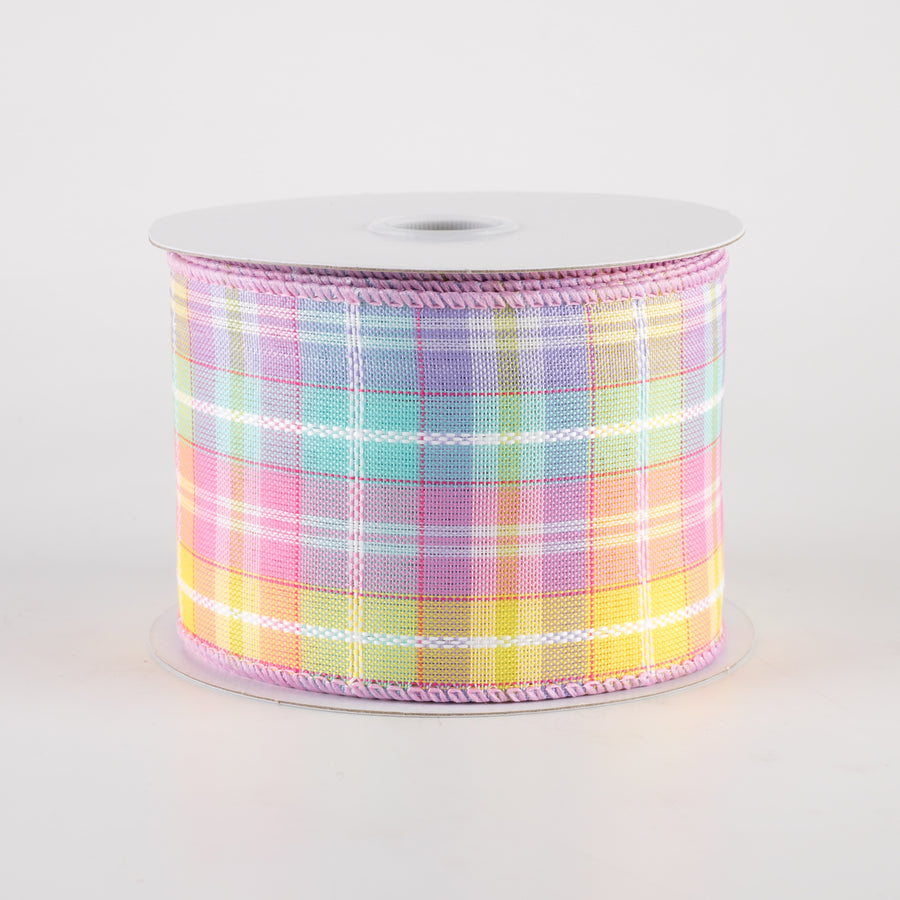 2.5" Kennedy Plaid Ribbon: Pastel (10 Yards) Item Number: 31405-40-30