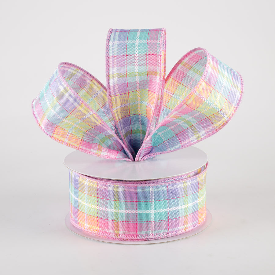1.5" Kennedy Plaid Ribbon: Pastel (10 Yards) Lifestyle Photo