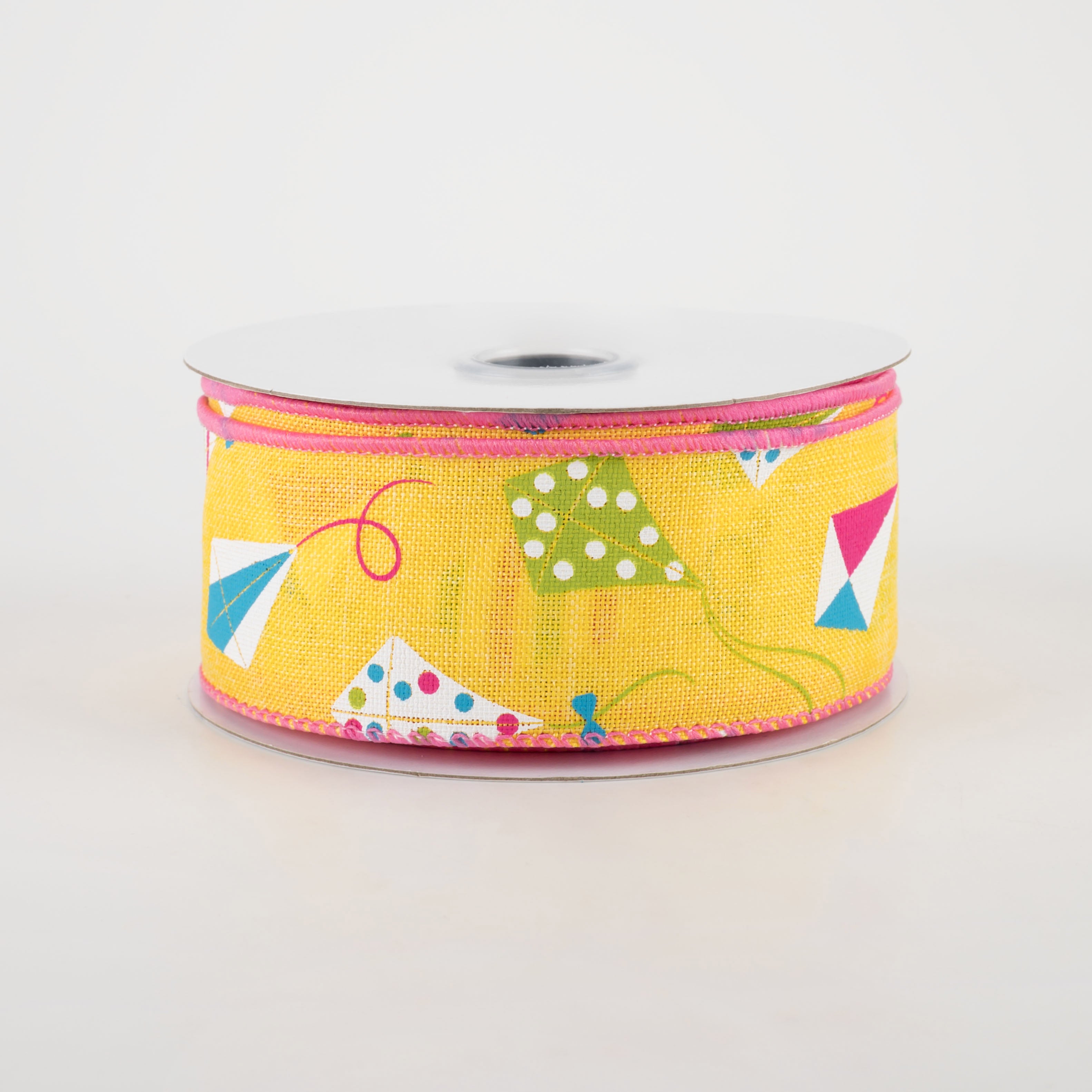 1.5" Kites Ribbon: Yellow, Lime, Fuchsia, Turquoise (10 Yards)
