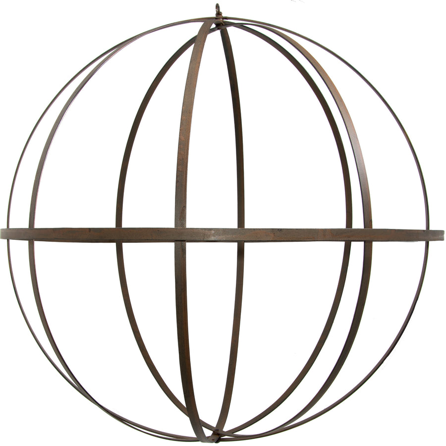 22" Wrought Iron Ball: Antique Rust