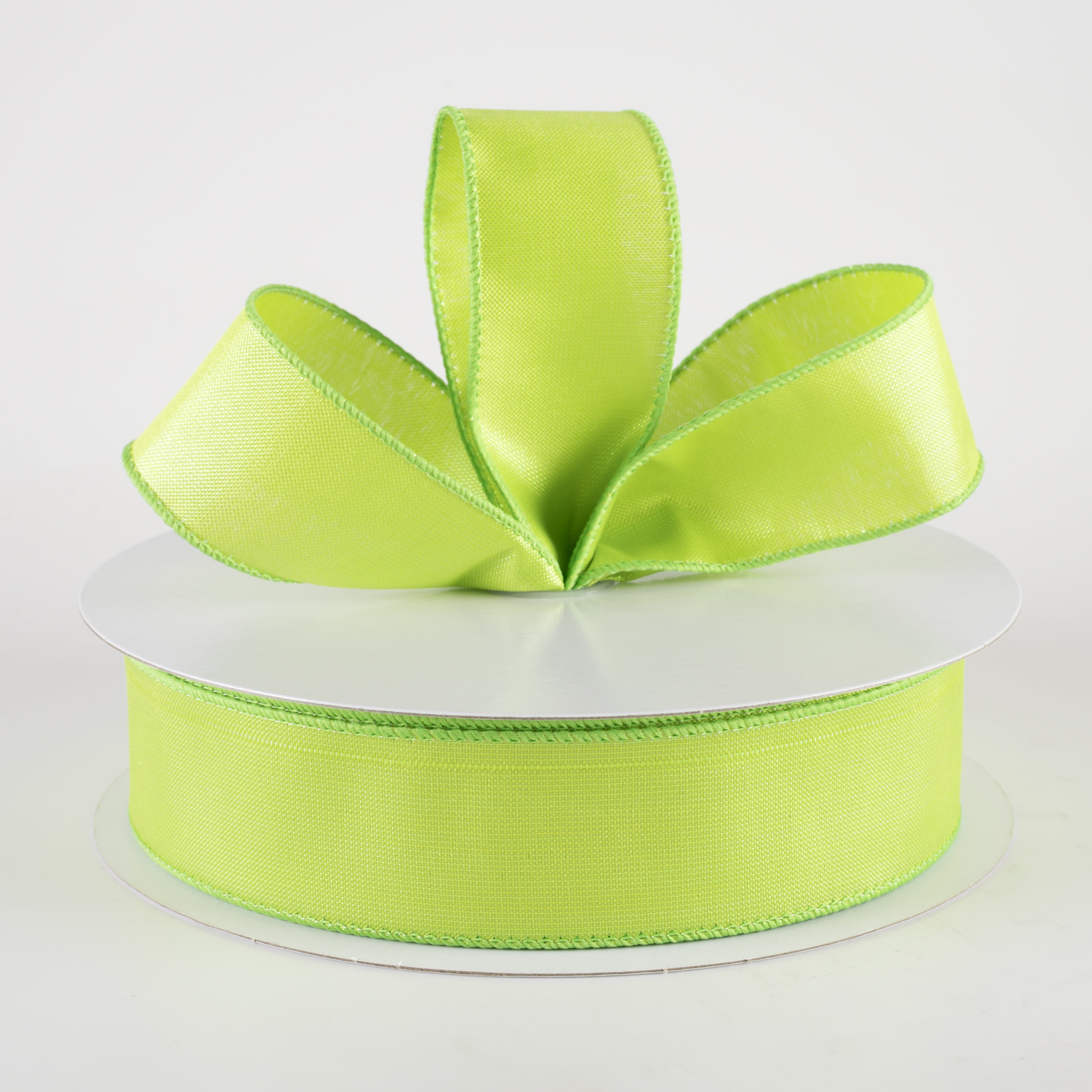 1.5" Lala Iridescent Solid Ribbon: Lime Green (50 Yards) detail photo 3