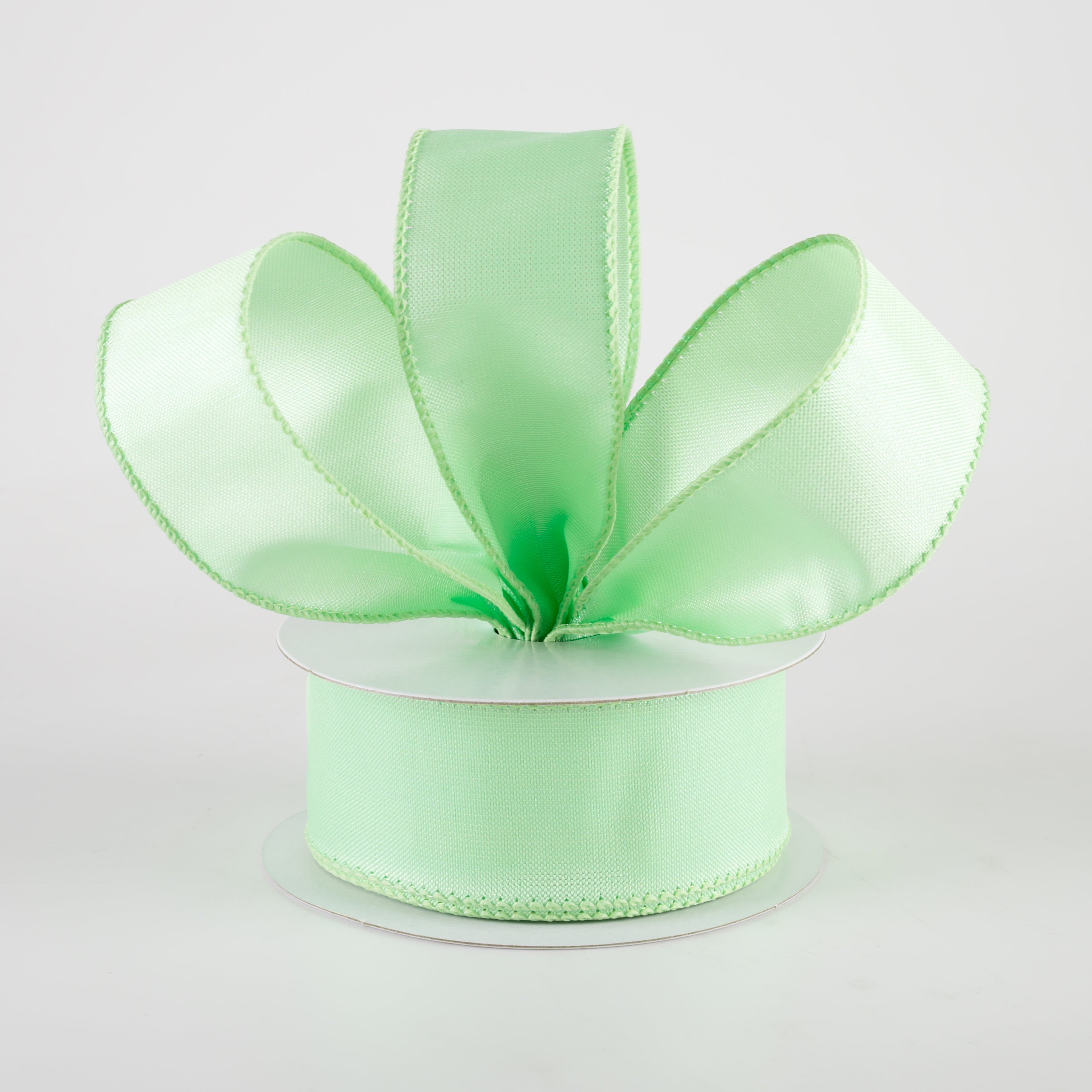 1.5" Lala Iridescent Solid Ribbon: Mint Green (10 Yards) detail photo 3