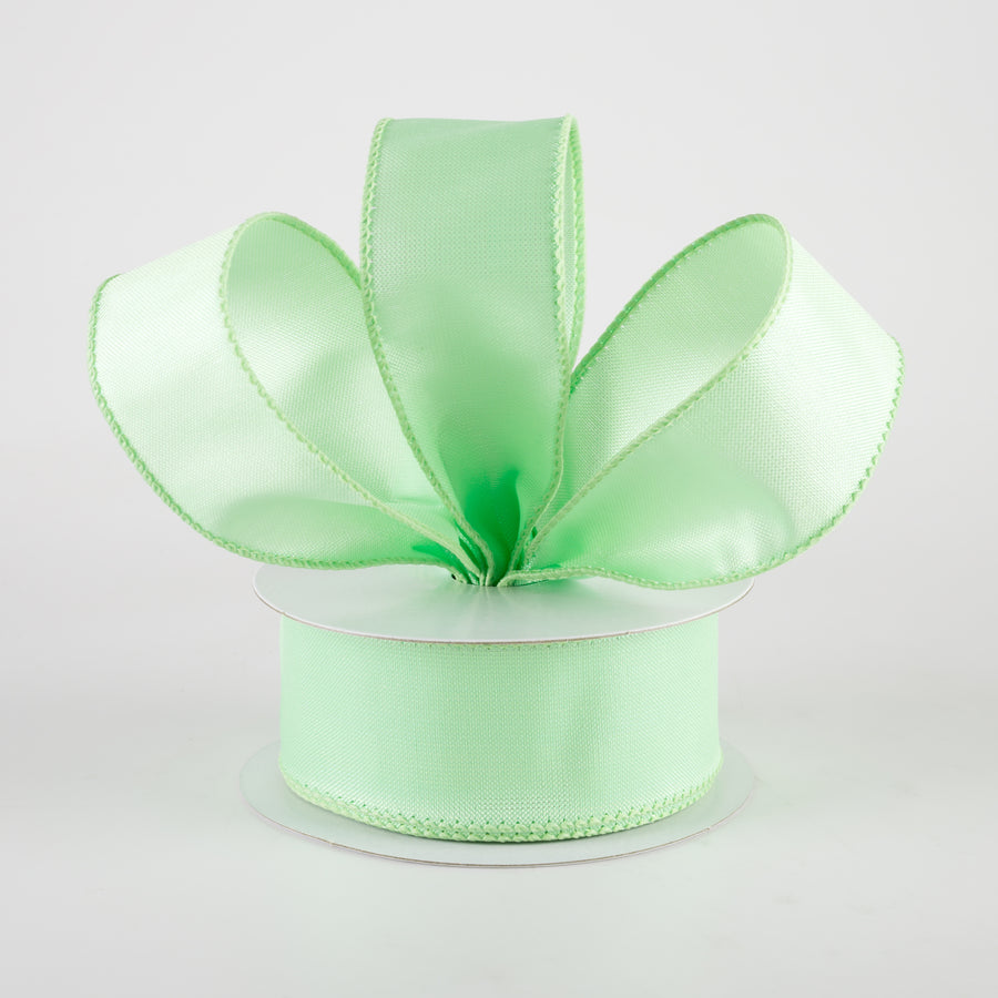 1.5" Lala Iridescent Solid Ribbon: Mint Green (10 Yards) detail photo 3