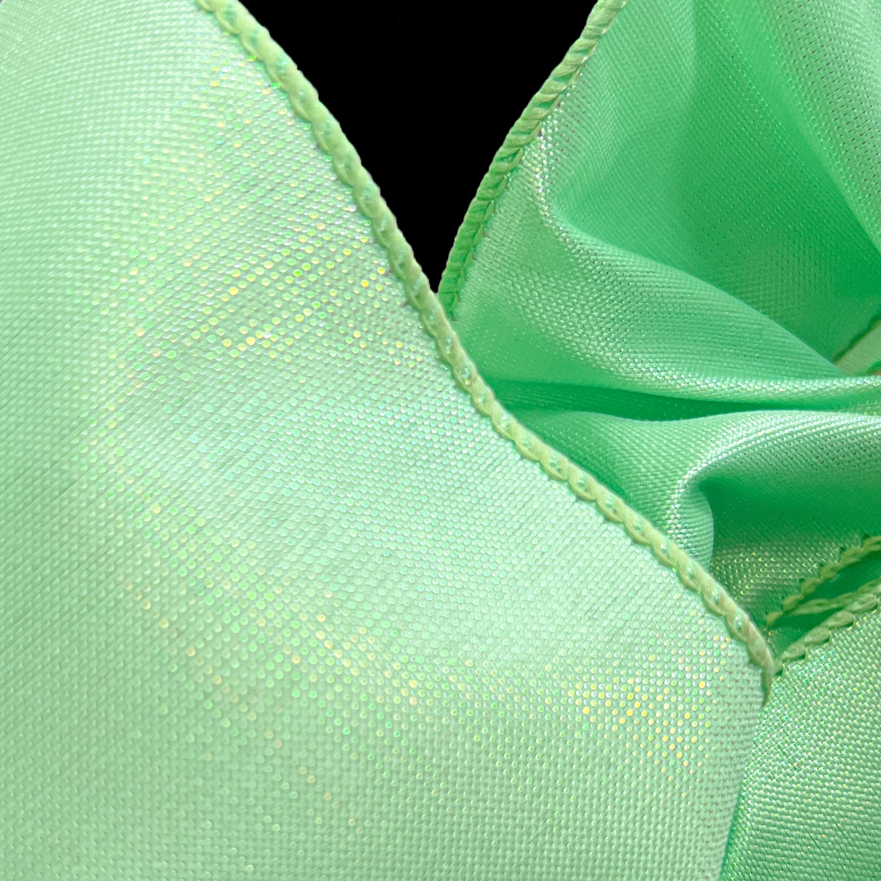 1.5" Lala Iridescent Solid Ribbon: Mint Green (50 Yards) Lifestyle Photo