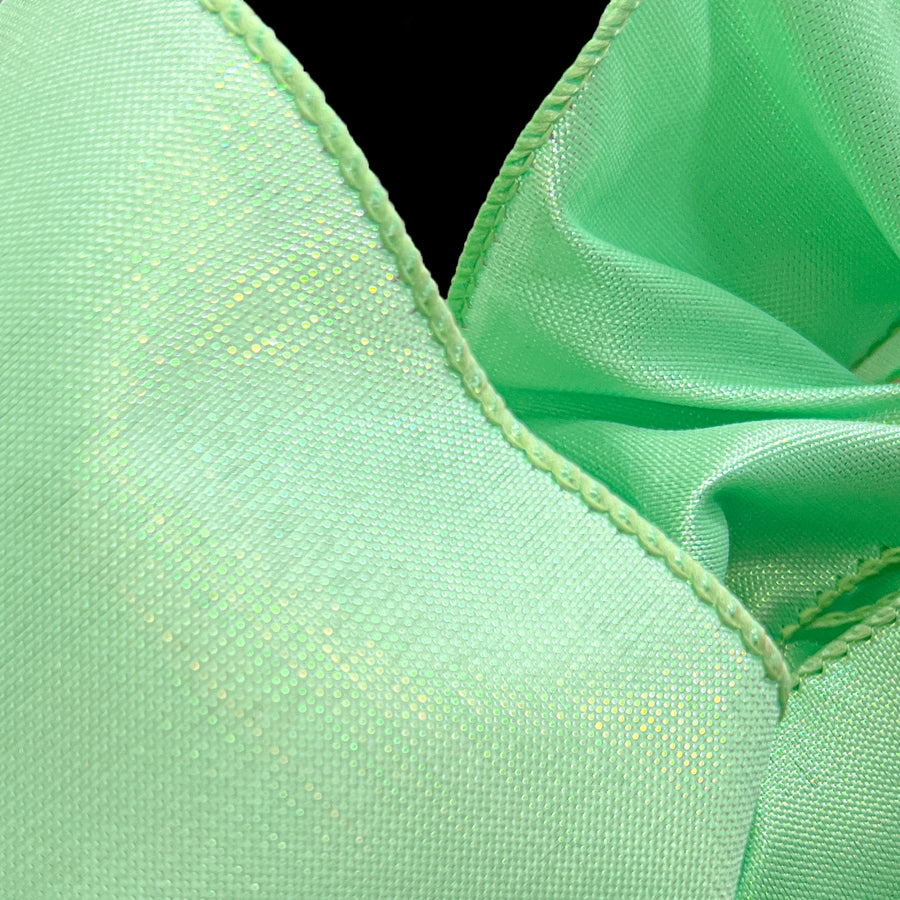1.5" Lala Iridescent Solid Ribbon: Mint Green (10 Yards) Lifestyle Photo