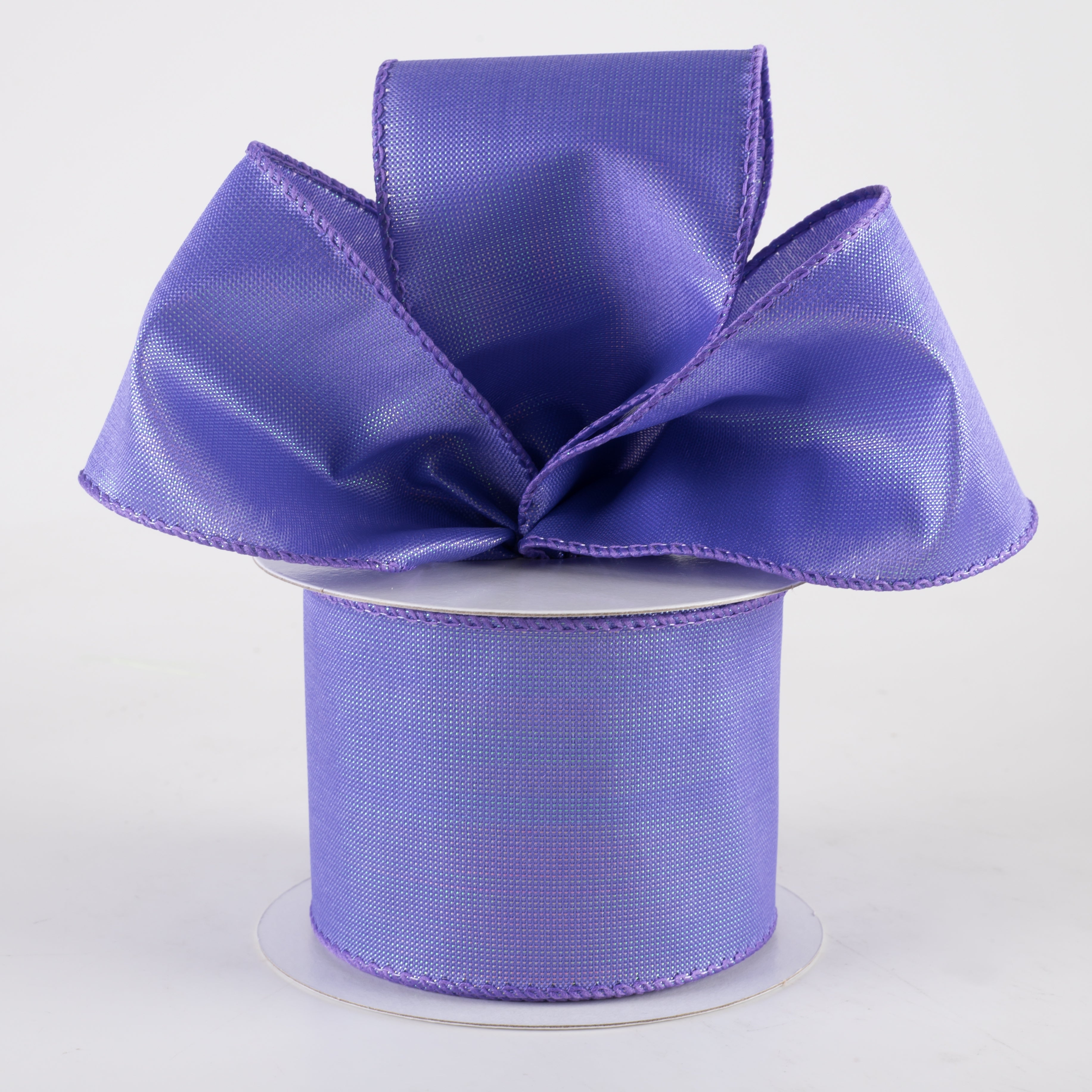 2.5" Lala Iridescent Solid Ribbon: Purple (10 Yards) detail photo 3