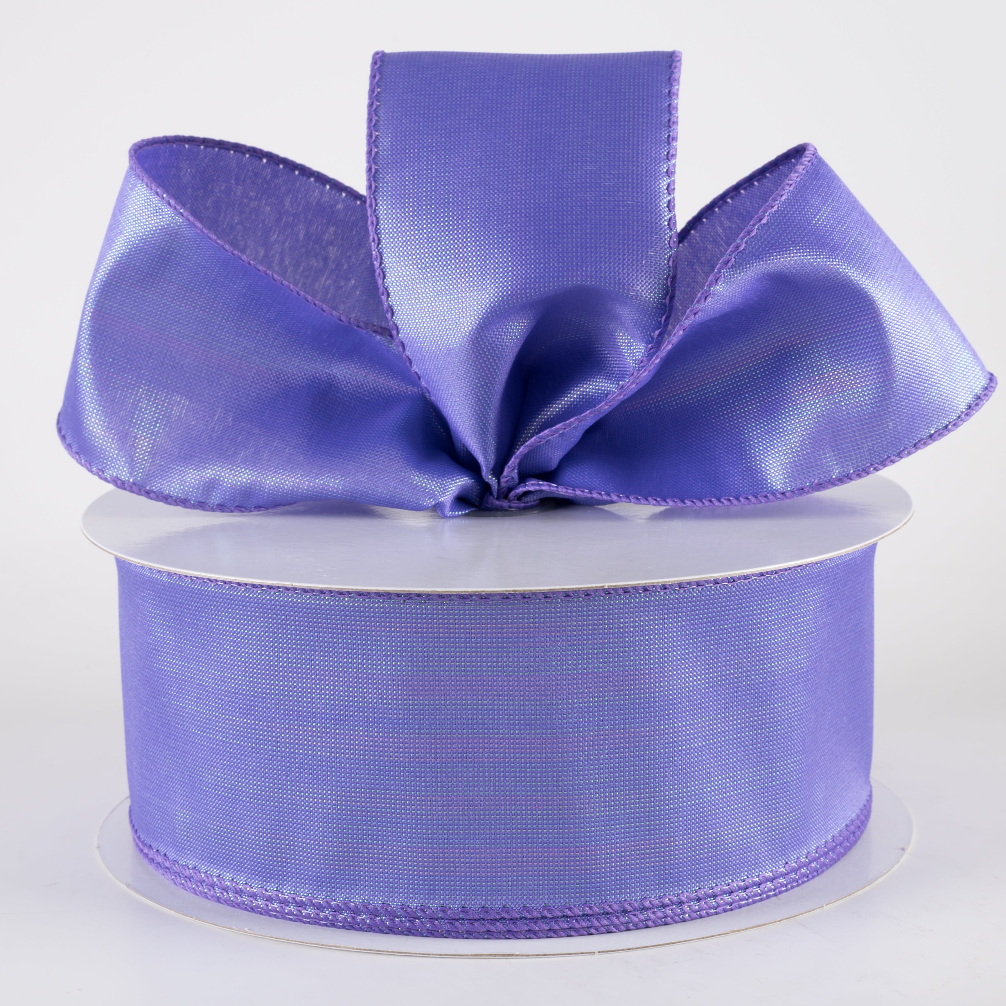 2.5" Lala Iridescent Solid Ribbon: Purple (50 Yards) detail photo 3
