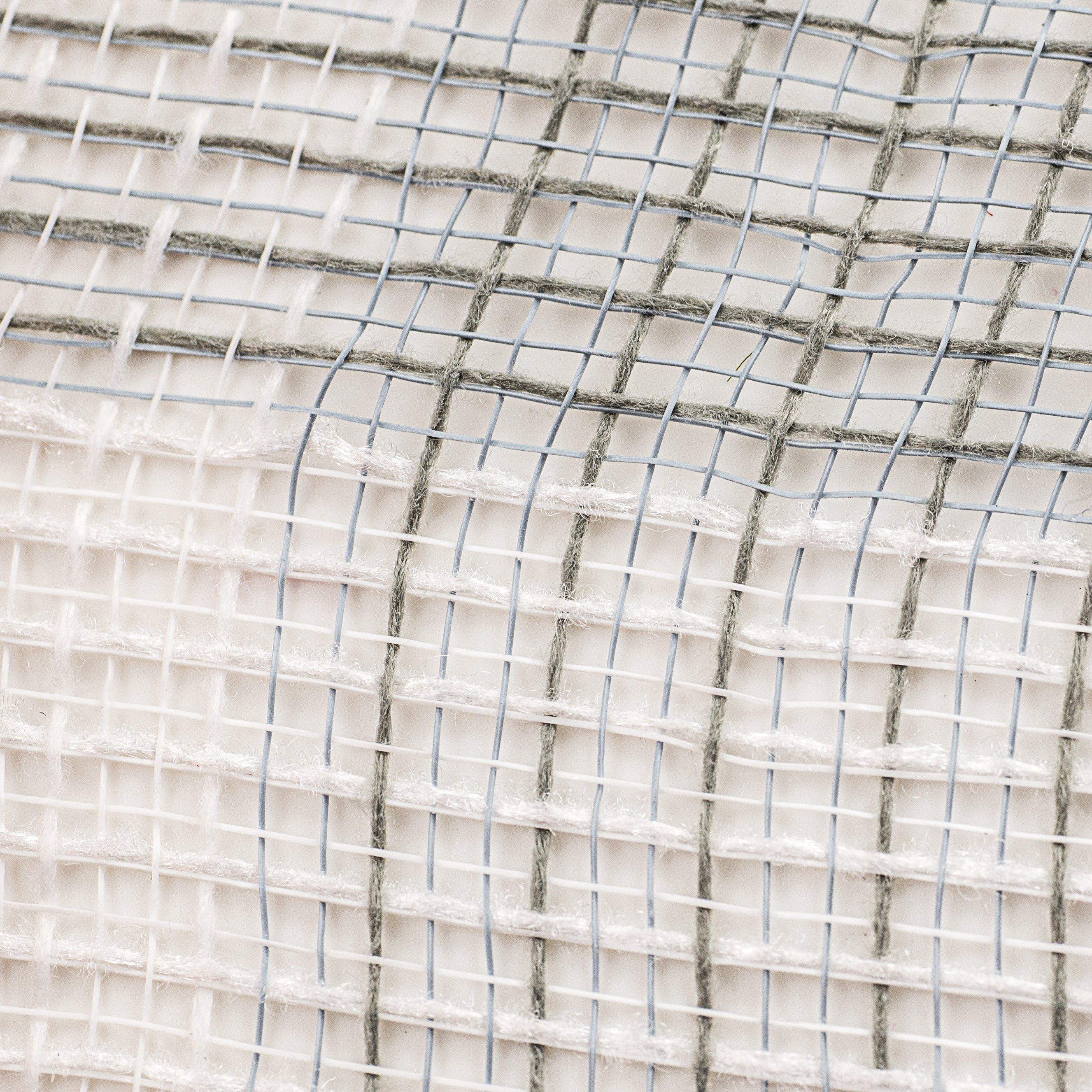 10" Large Check Fabric Mesh: White & Grey detail photo 3