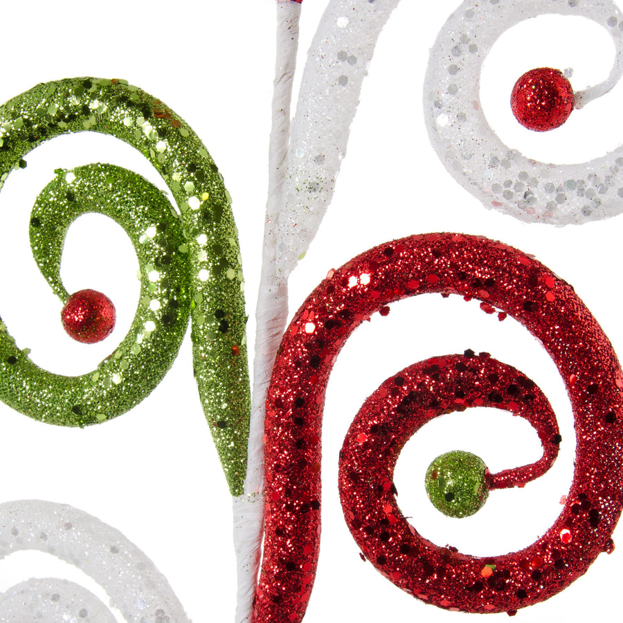 26" Large Glitter Curl Ball Spray: Christmas Lifestyle Photo