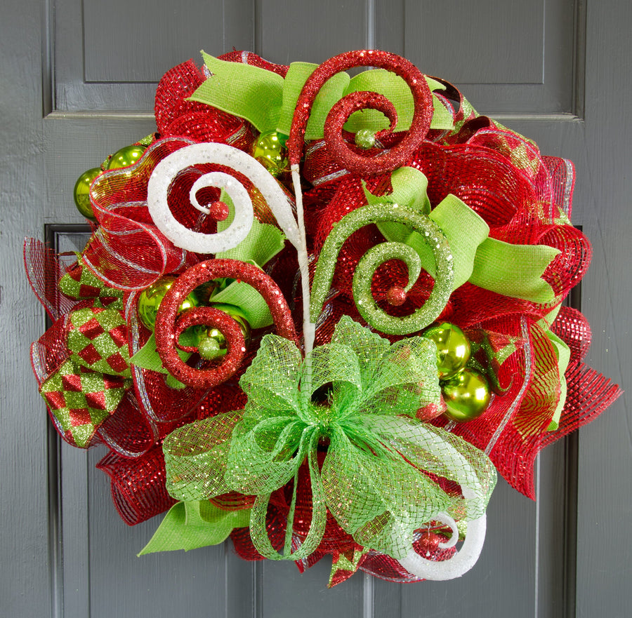 26" Large Glitter Curl Ball Spray: Christmas detail photo 3