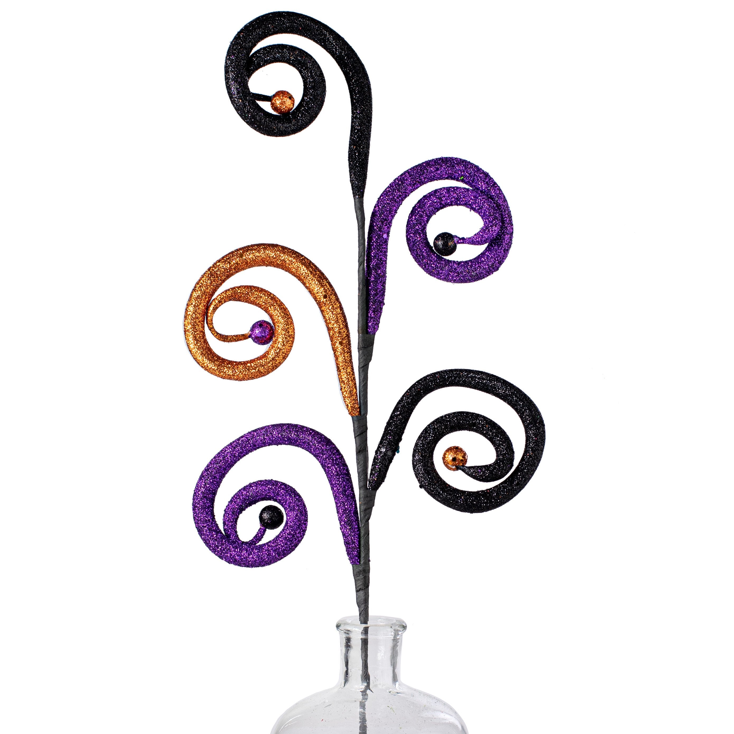 25" Large Glitter Curl Ball Spray: Halloween Item Number: 82199ORBKPU