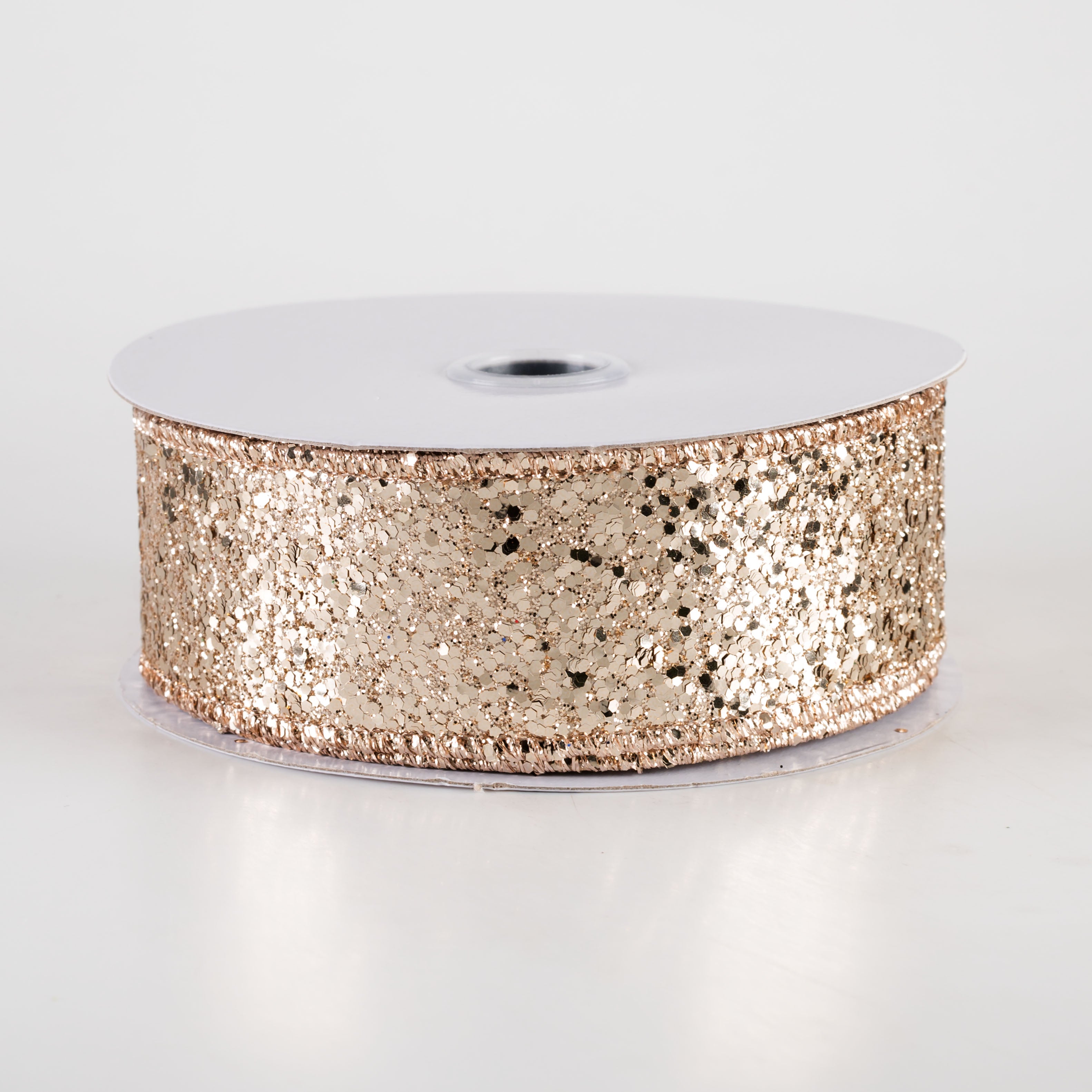 1.5" Large Glitter Ribbon: Champagne (10 Yards)