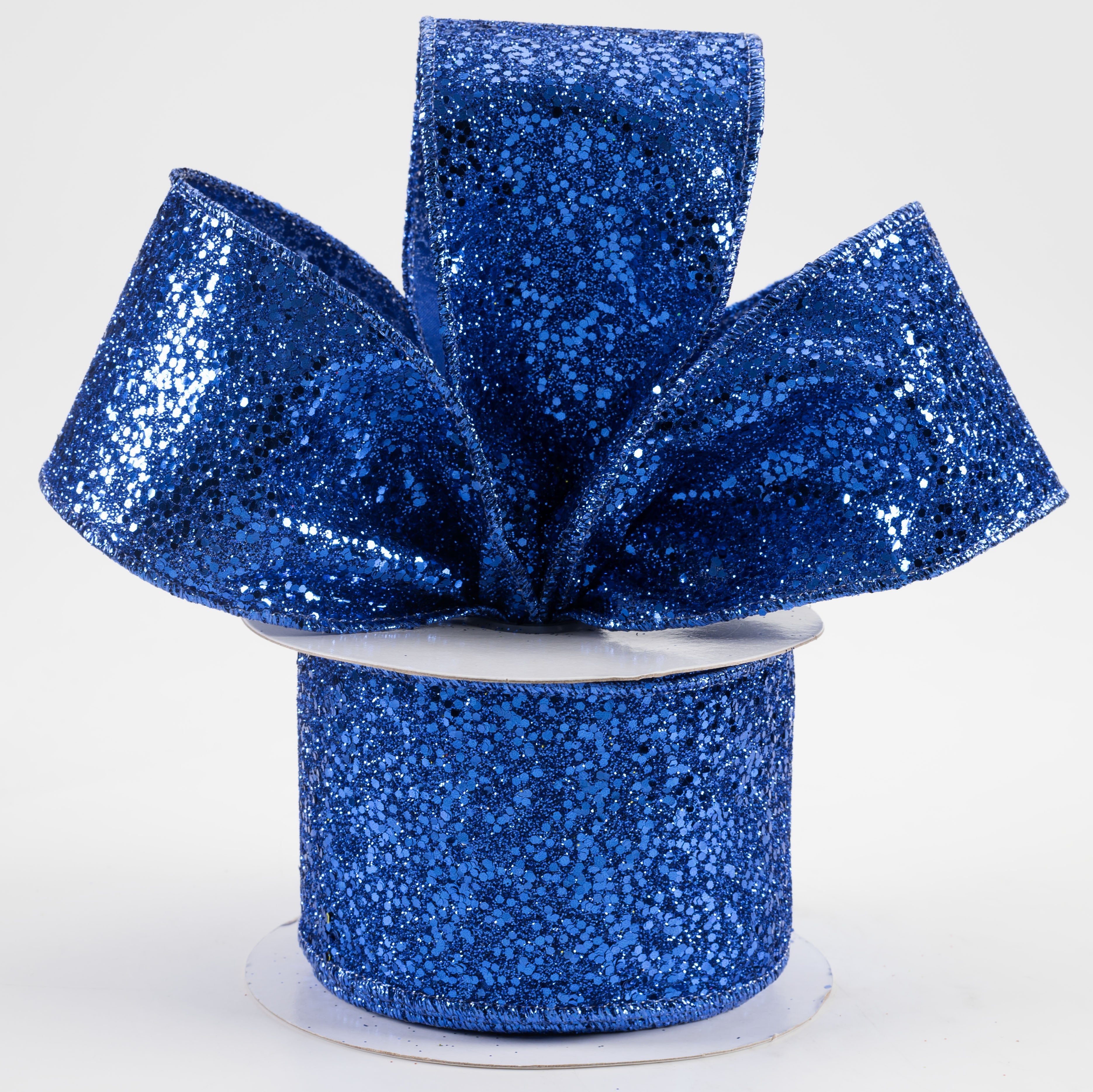 2.5" Large Glitter Ribbon: Royal Blue (10 Yards) Lifestyle Photo