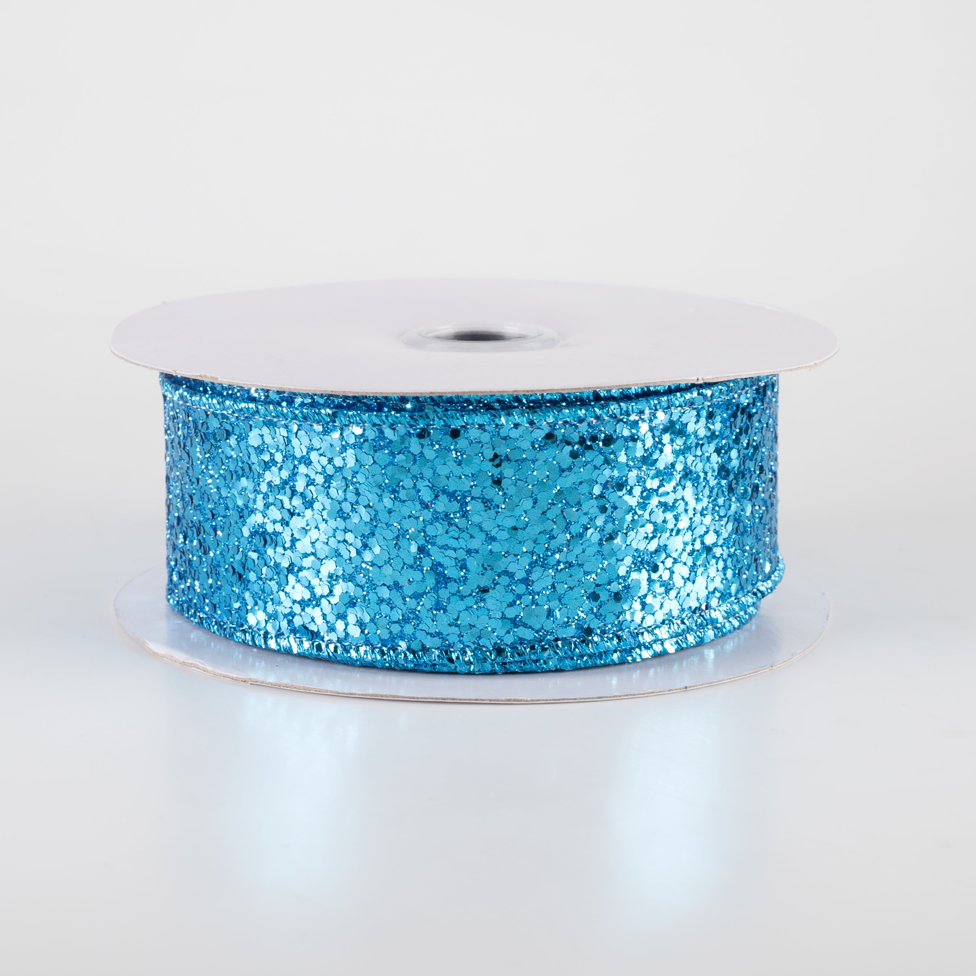 1.5" Large Glitter Ribbon: Turquoise (10 Yards)