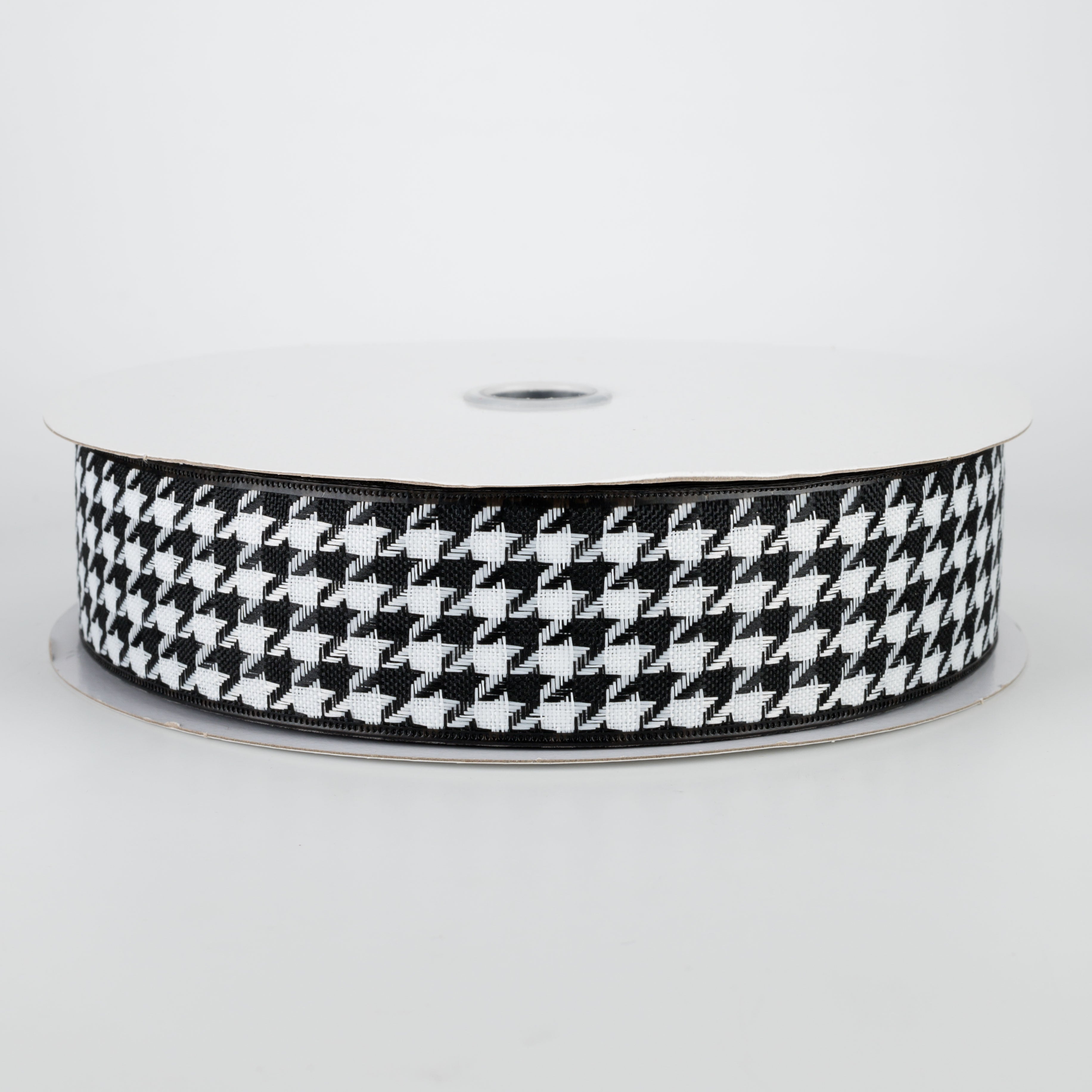1.5" Large Houndstooth Ribbon: Black & White (50 Yards)