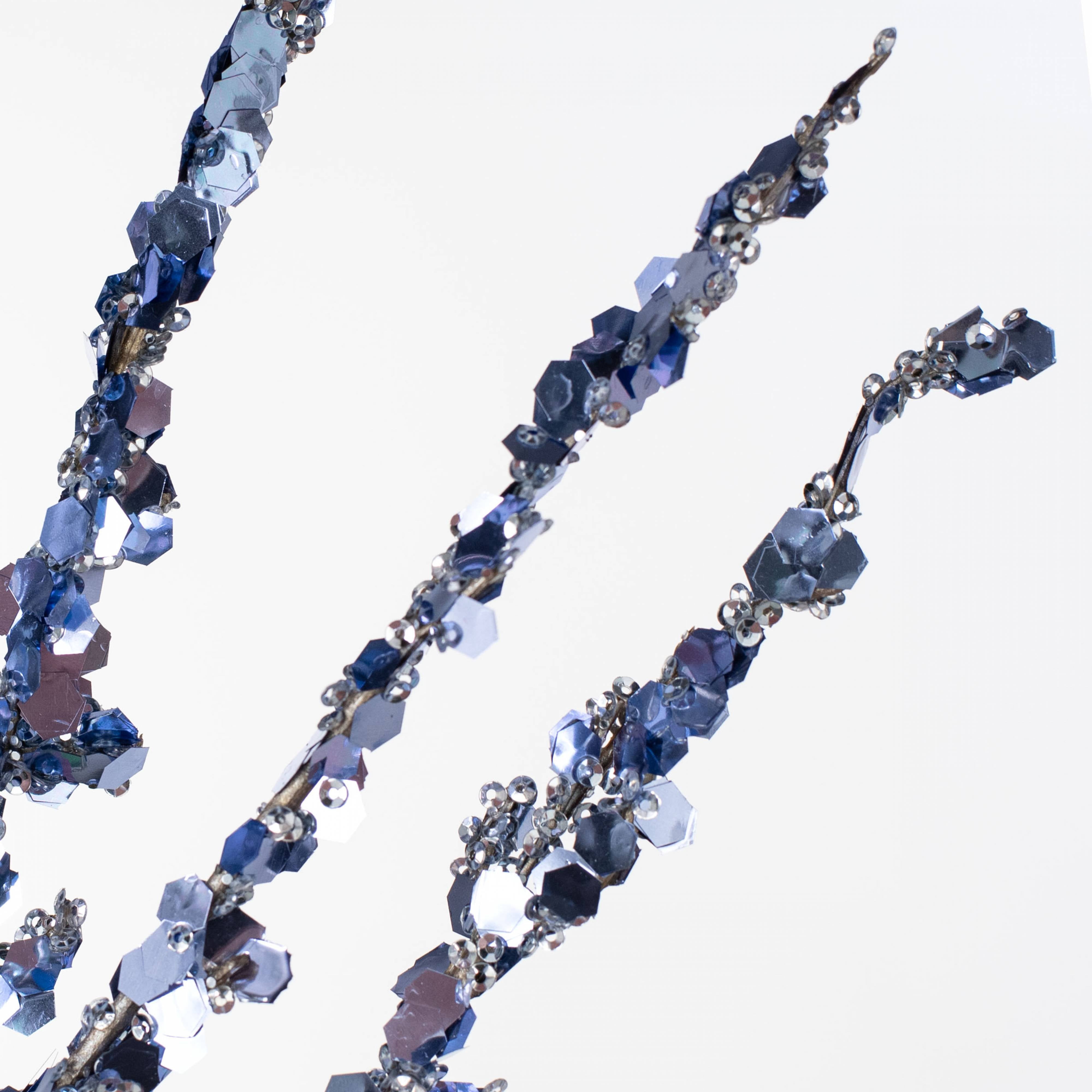 40" Laser Glitter Twig Spray: Blue Lifestyle Photo