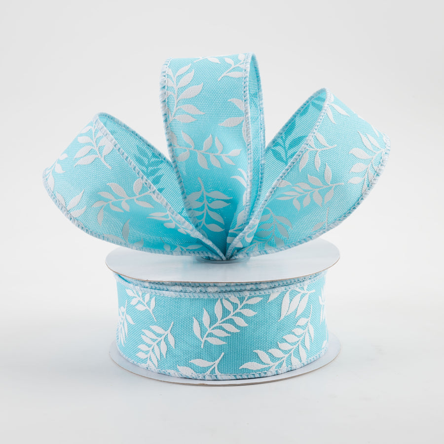 1.5" Laurel Leaf Ribbon: Light Blue (10 Yards) Lifestyle Photo