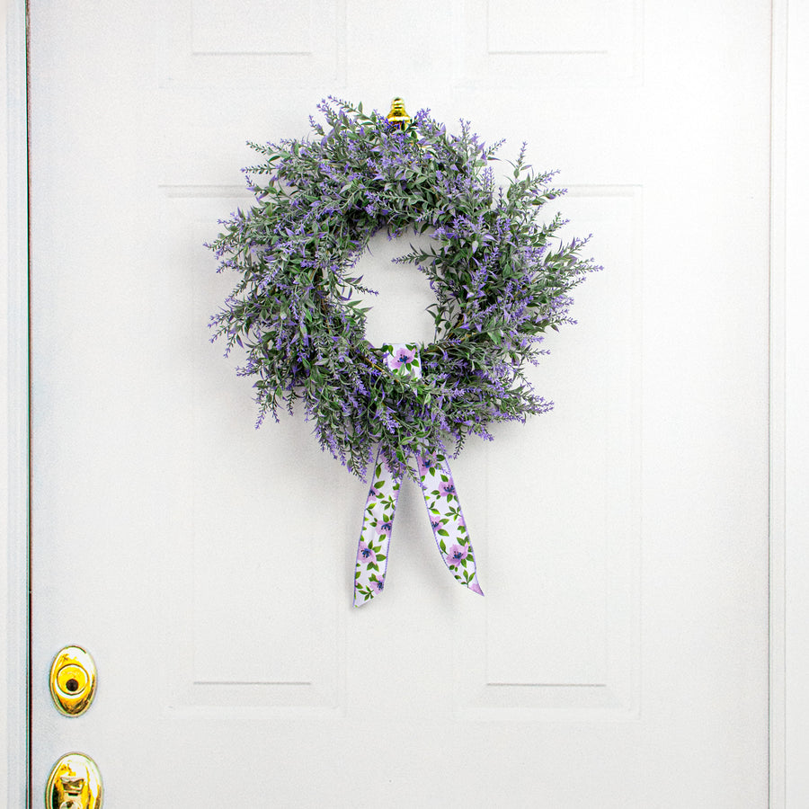 16" Lavender Wreath: Purple Lifestyle Photo