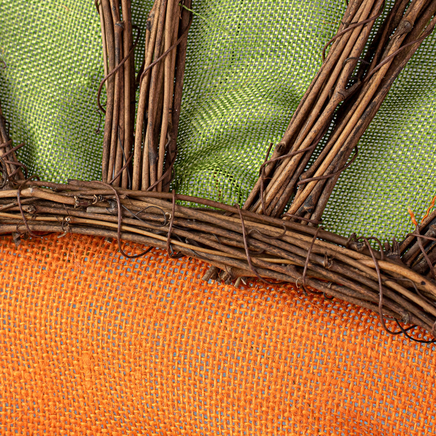30" Layered Burlap Carrot Door Hanger detail photo 3