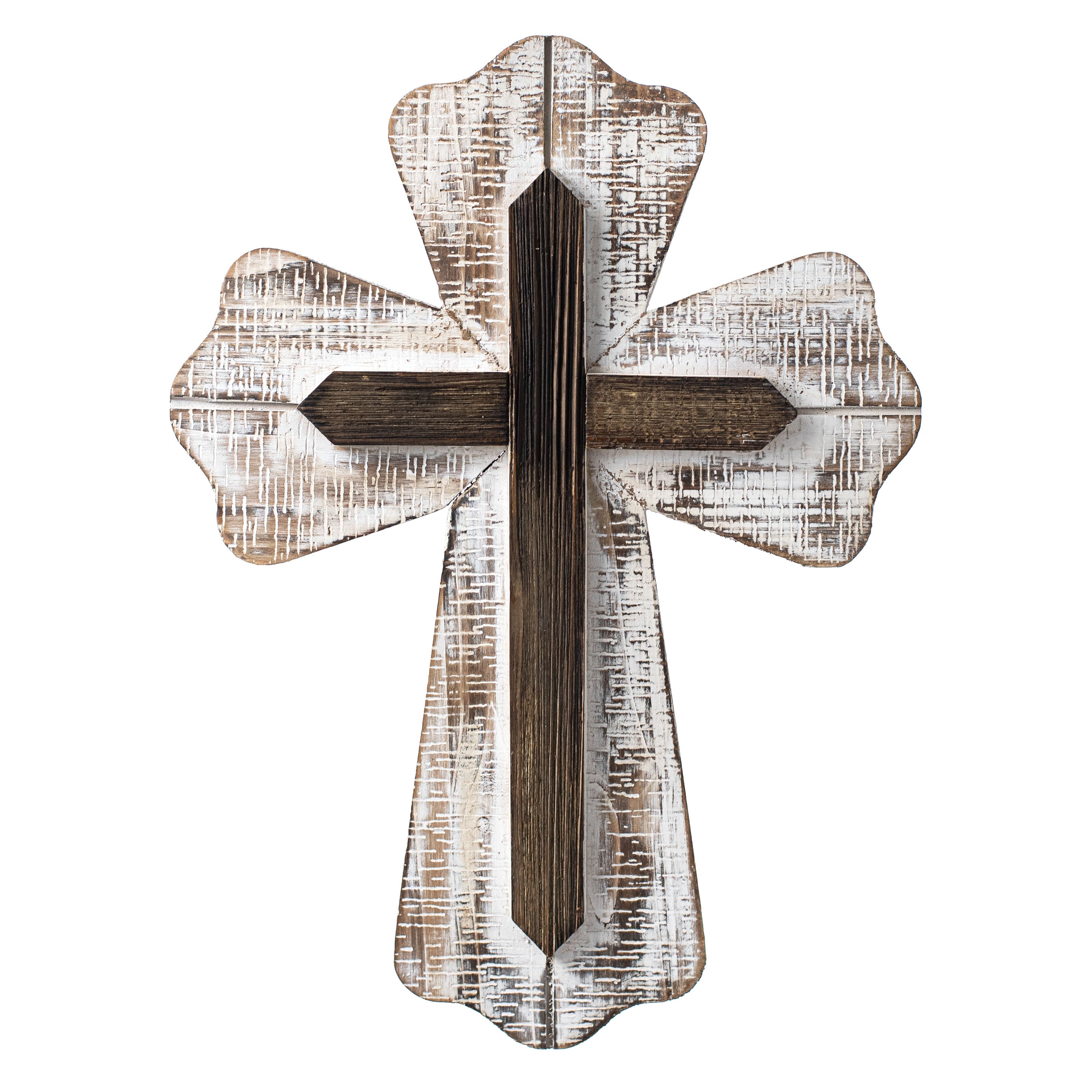 16" Layered Wooden Cross Decoration Item Number: AW9573