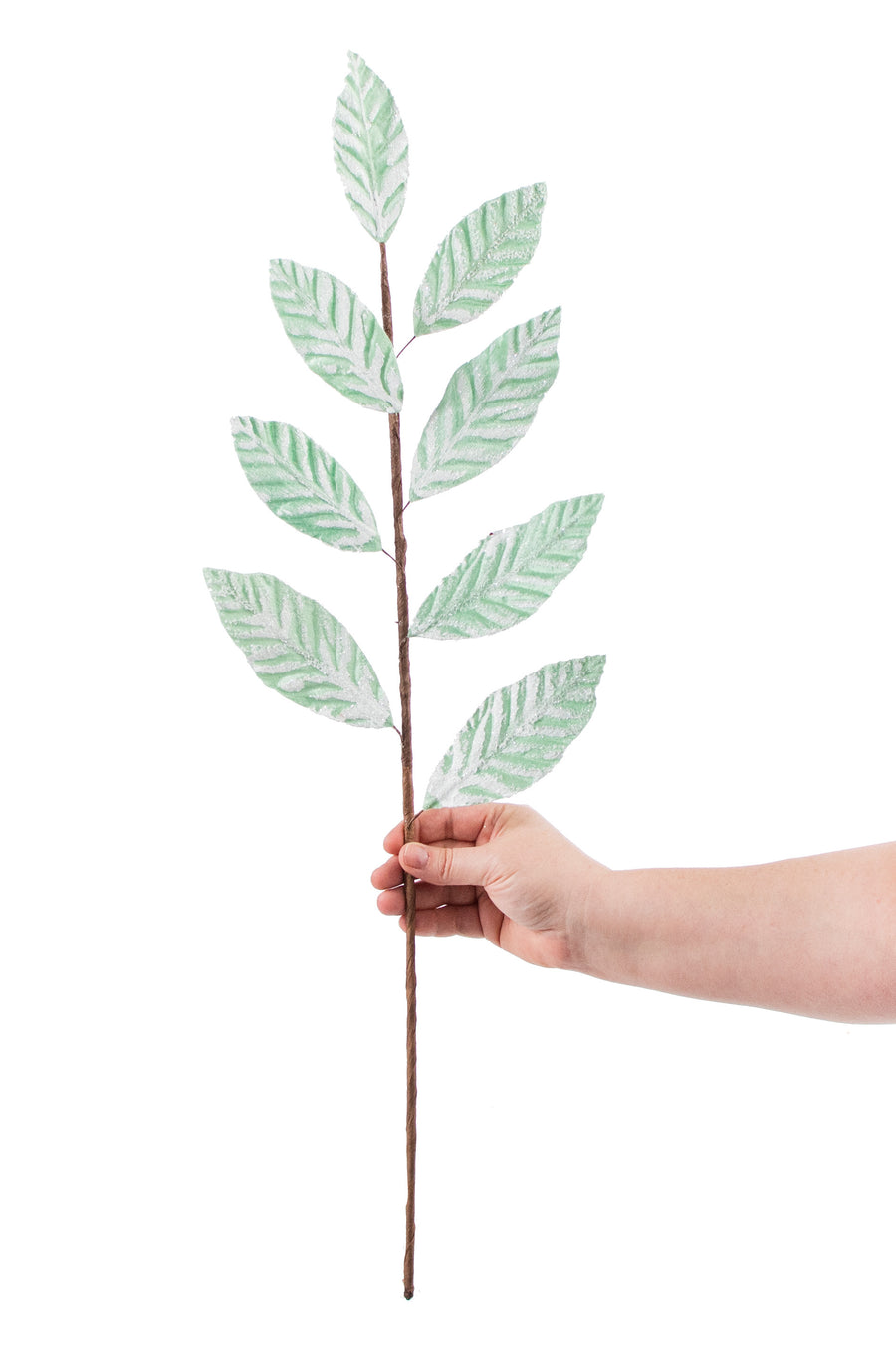 27" Leaf Spray: Frozen Green & White detail photo 3