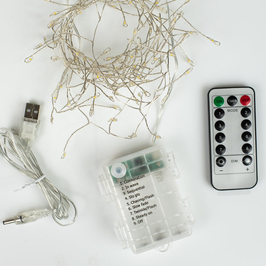 100 LED Battery Lights On Wire: Mixed Colors detail photo 4