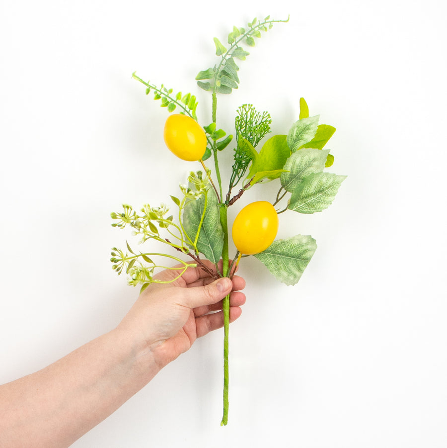 18" Lemon, Fern & Salal Greenery Leaves Pick detail photo 3
