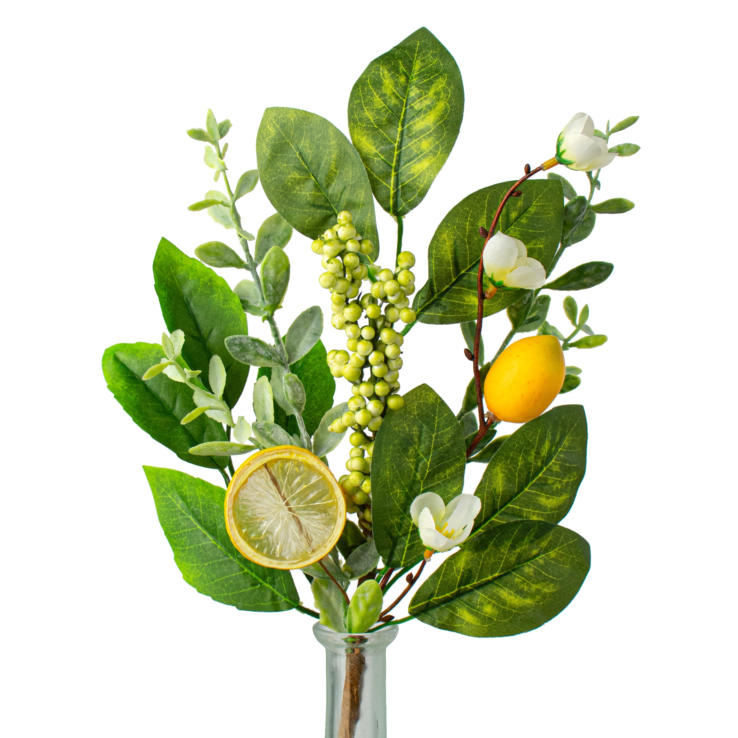 16" Lemon & Slice Mixed Leaves Spray Item Number: 210366