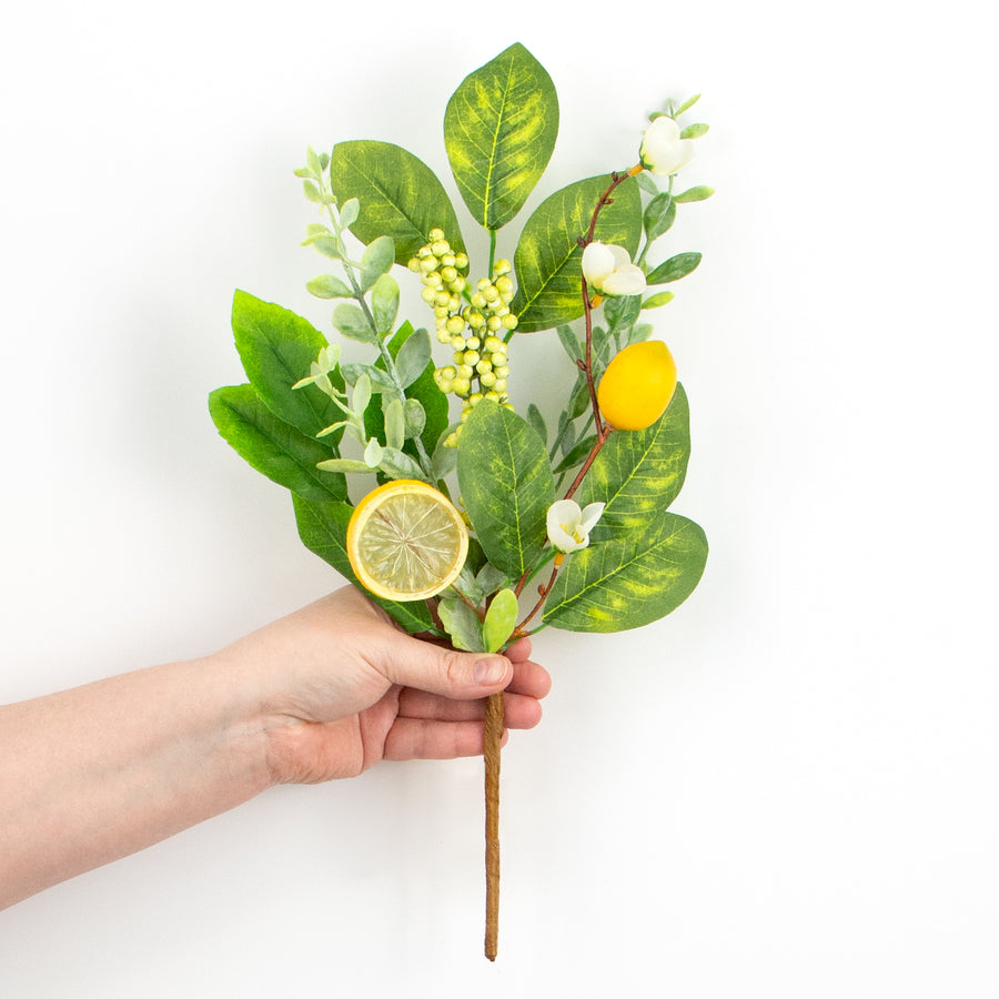 16" Lemon & Slice Mixed Leaves Spray detail photo 3