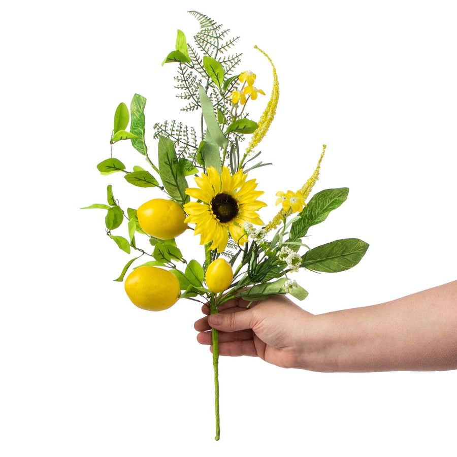 20" Lemon Sunflower Blossom Spray detail photo 3