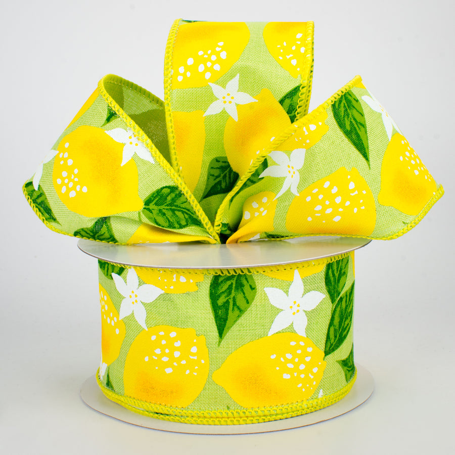 2.5" Lemons Ribbon: Bright Green (10 Yards) Lifestyle Photo