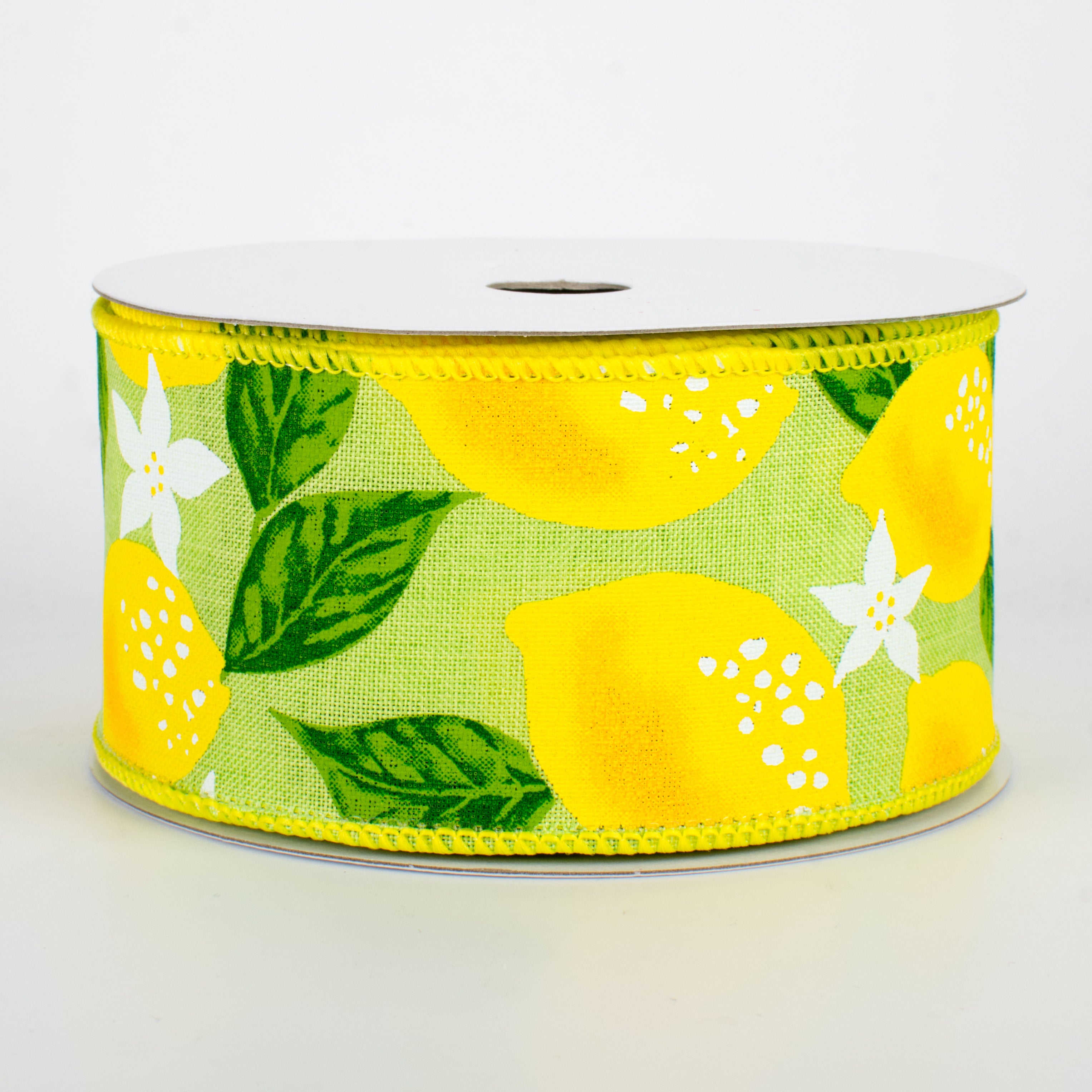 2.5" Lemons Ribbon: Bright Green (10 Yards)