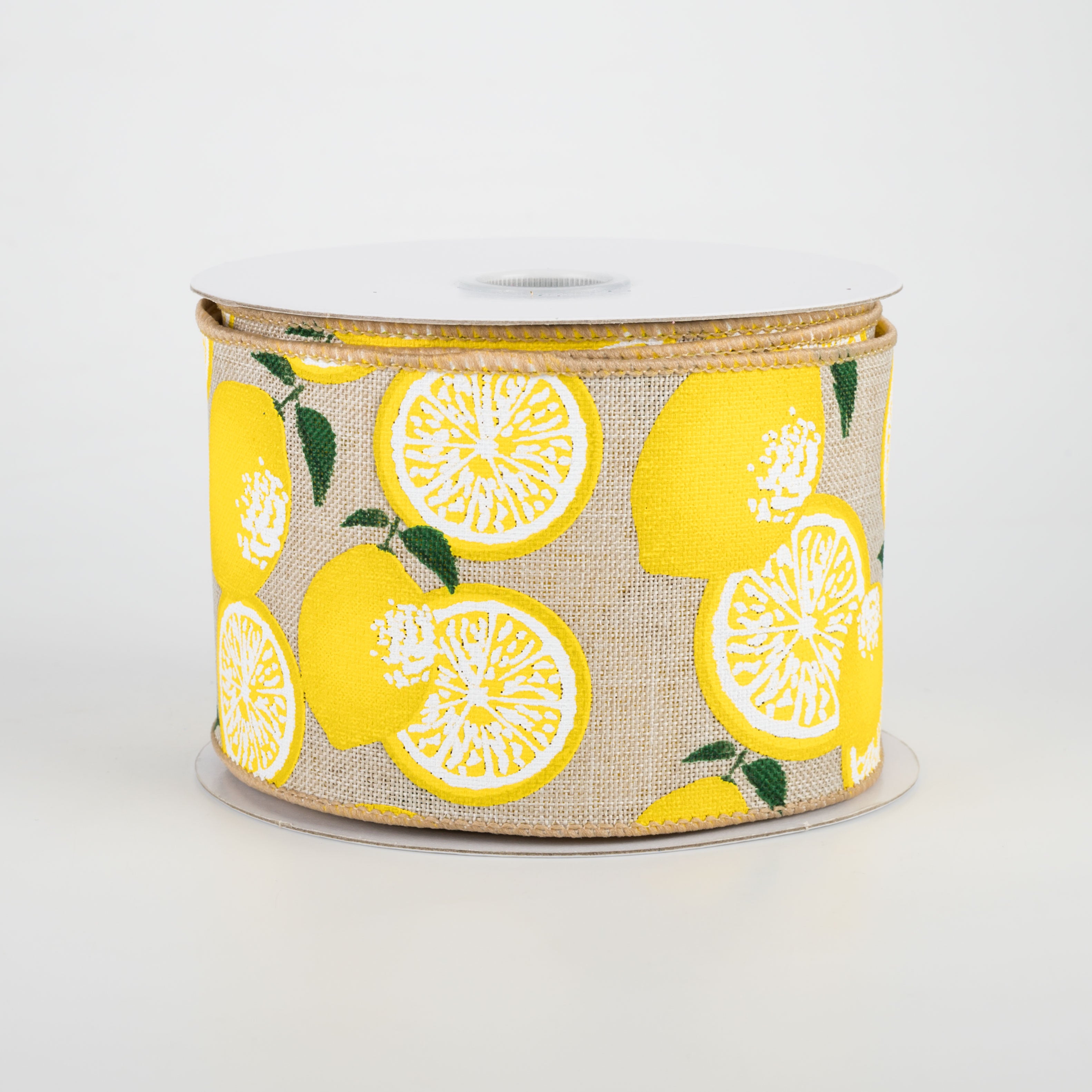 2.5" Lemons Ribbon: Natural (10 Yards) Item Number: 41044-40-15