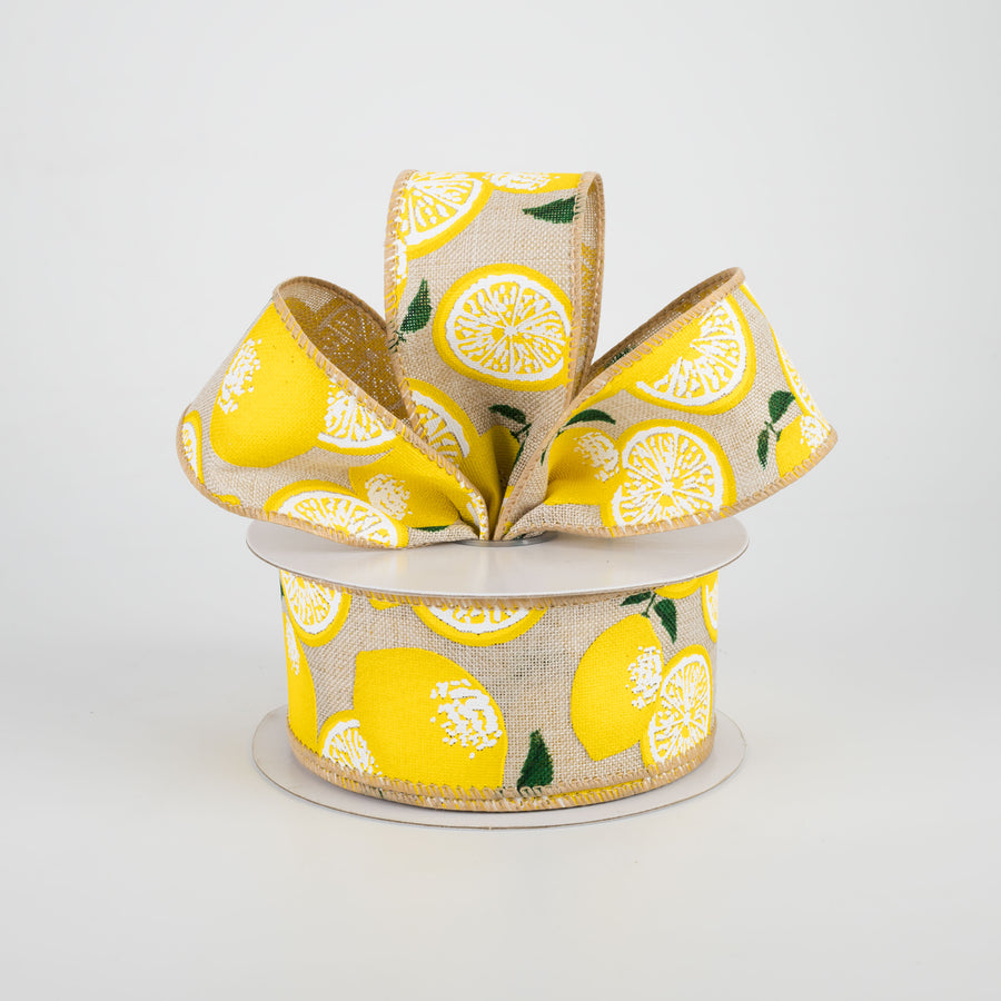 1.5" Lemons Ribbon: Natural (10 Yards) Lifestyle Photo