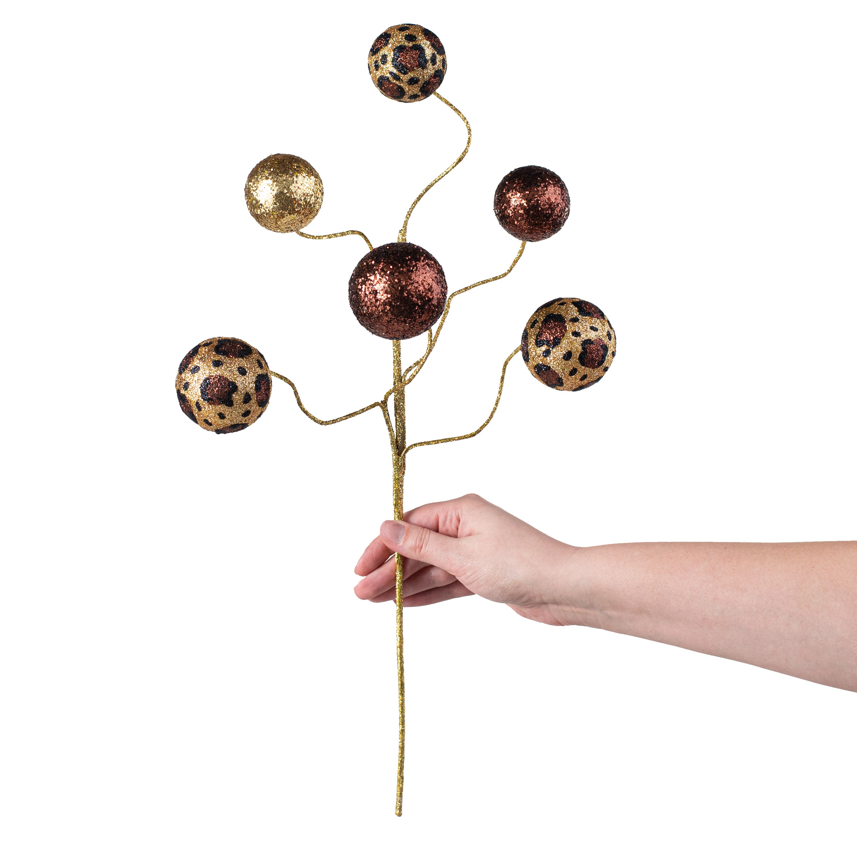 20" Leopard Print Glitter Ball Pick: Gold, Chocolate, Black detail photo 3