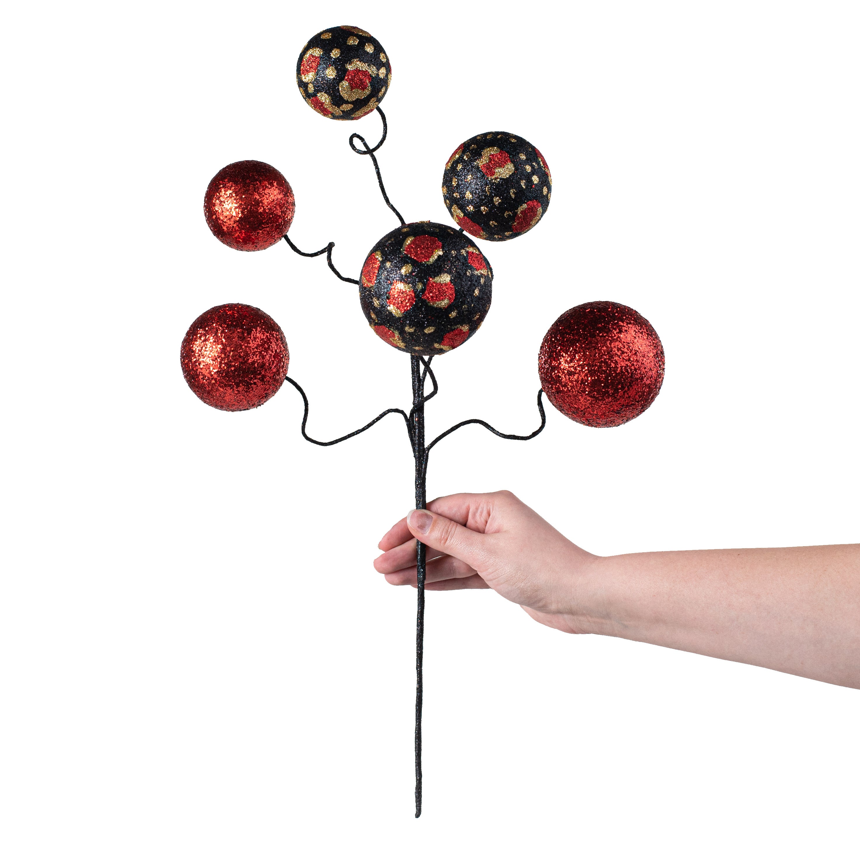 20" Leopard Print Glitter Ball Pick: Red, Black, Gold detail photo 3