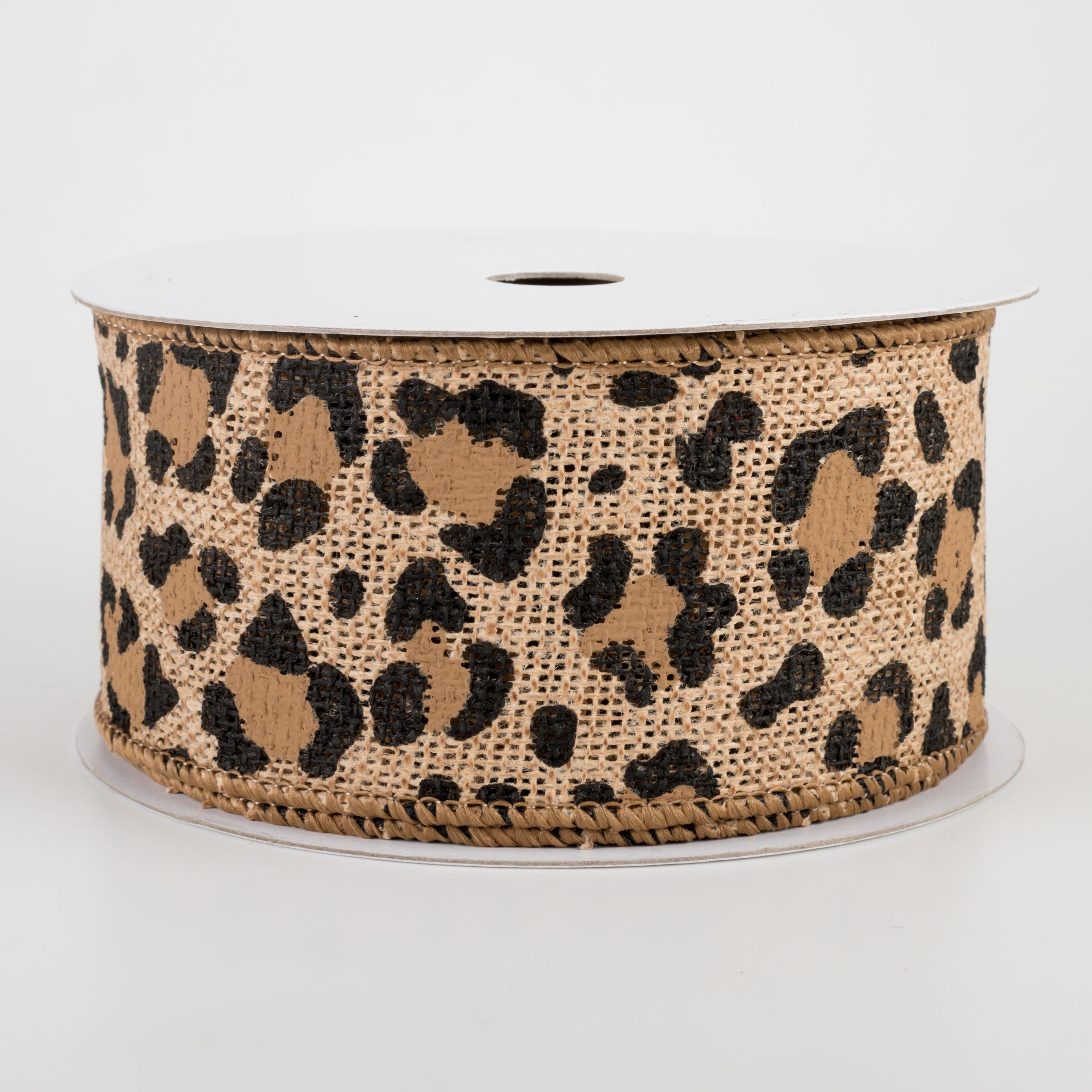 2.5" Leopard Print Ribbon: Natural, Black, Brown (10 Yards)