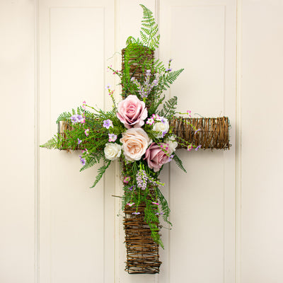 24" Natural Twig Cross