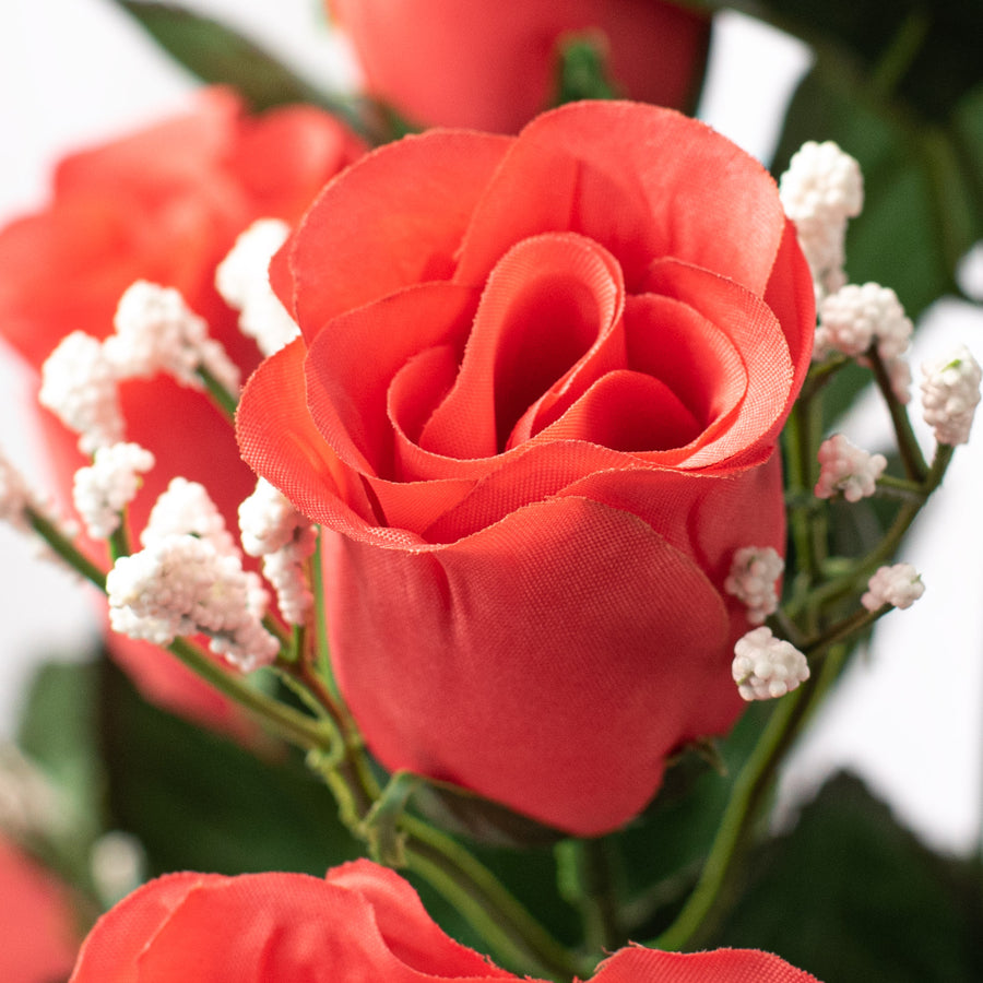 18" Colorfast Lillian Rose Bud Bush: Coral (14)