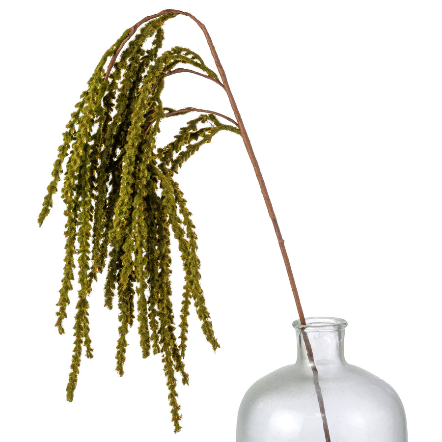 39" Hanging Feather Reed Spray: Olive Green