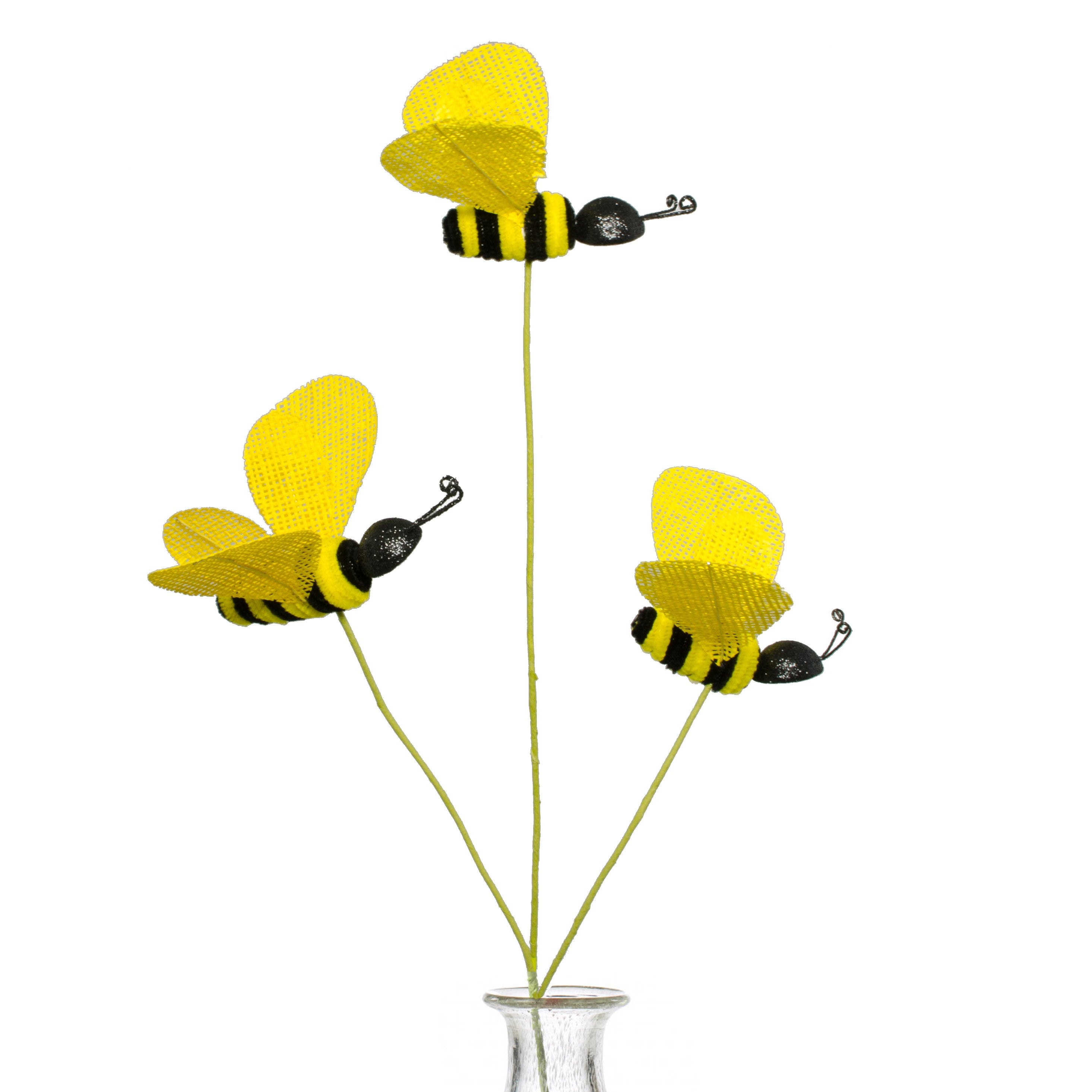 22" Bumble Bee Floral Spray (3 Bees)