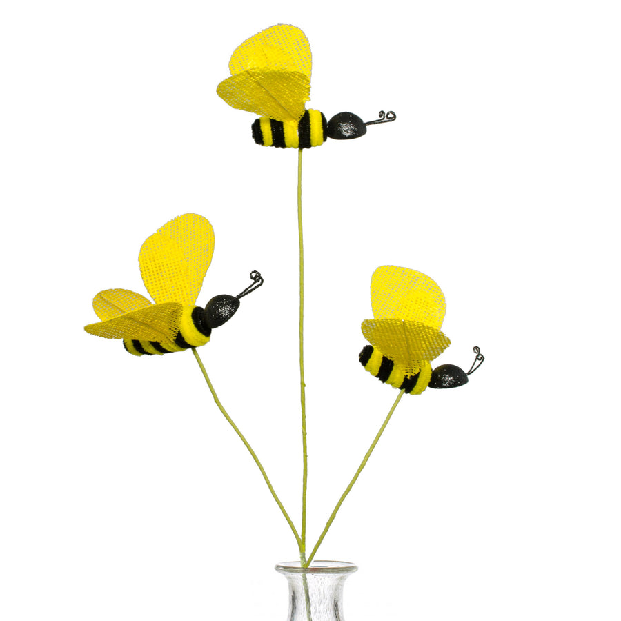 22" Bumble Bee Floral Spray (3 Bees)