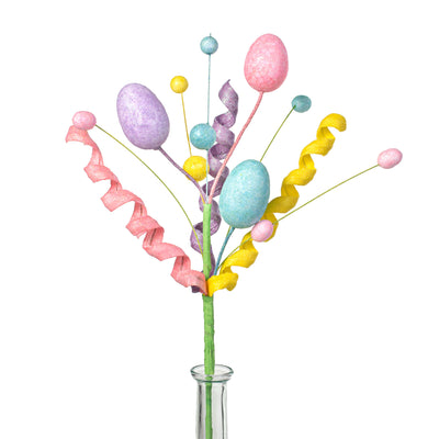 18" Pastel Egg & Foam Curly Easter Spray