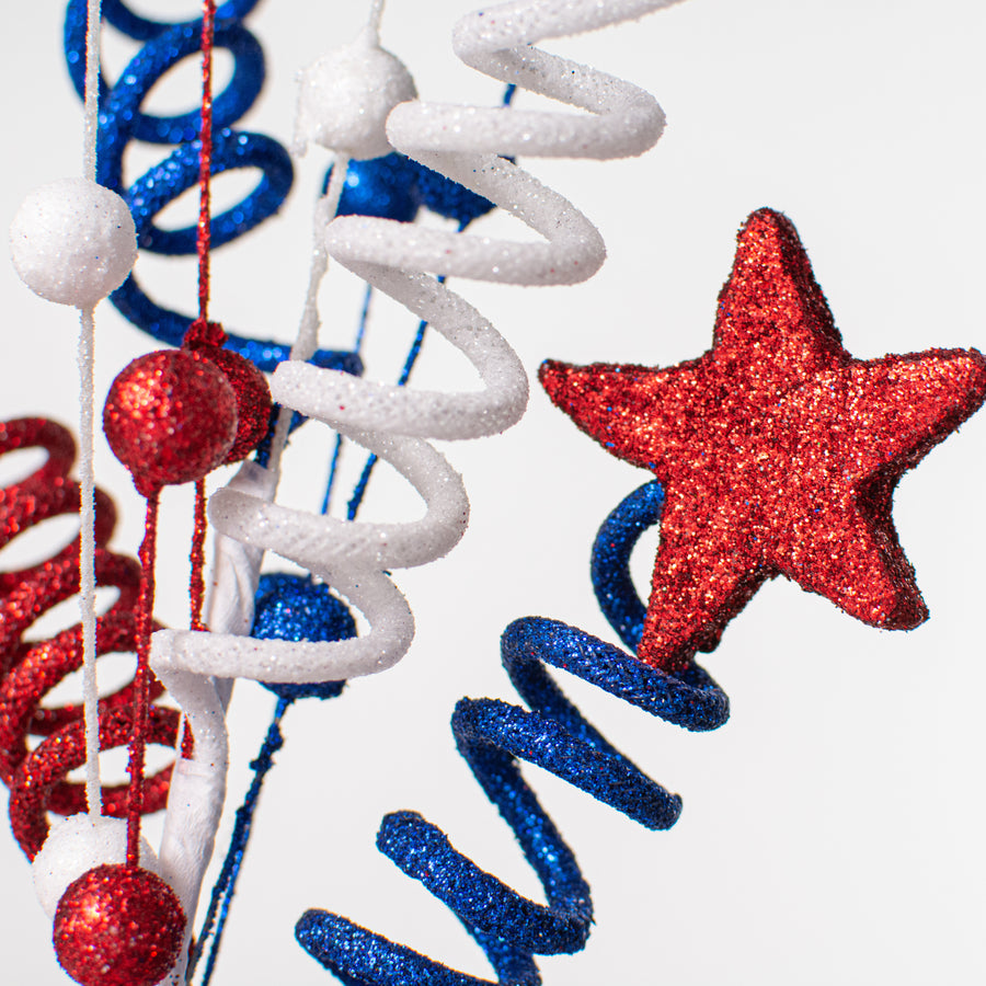 24" Patriotic Star Ball & Twist Spray