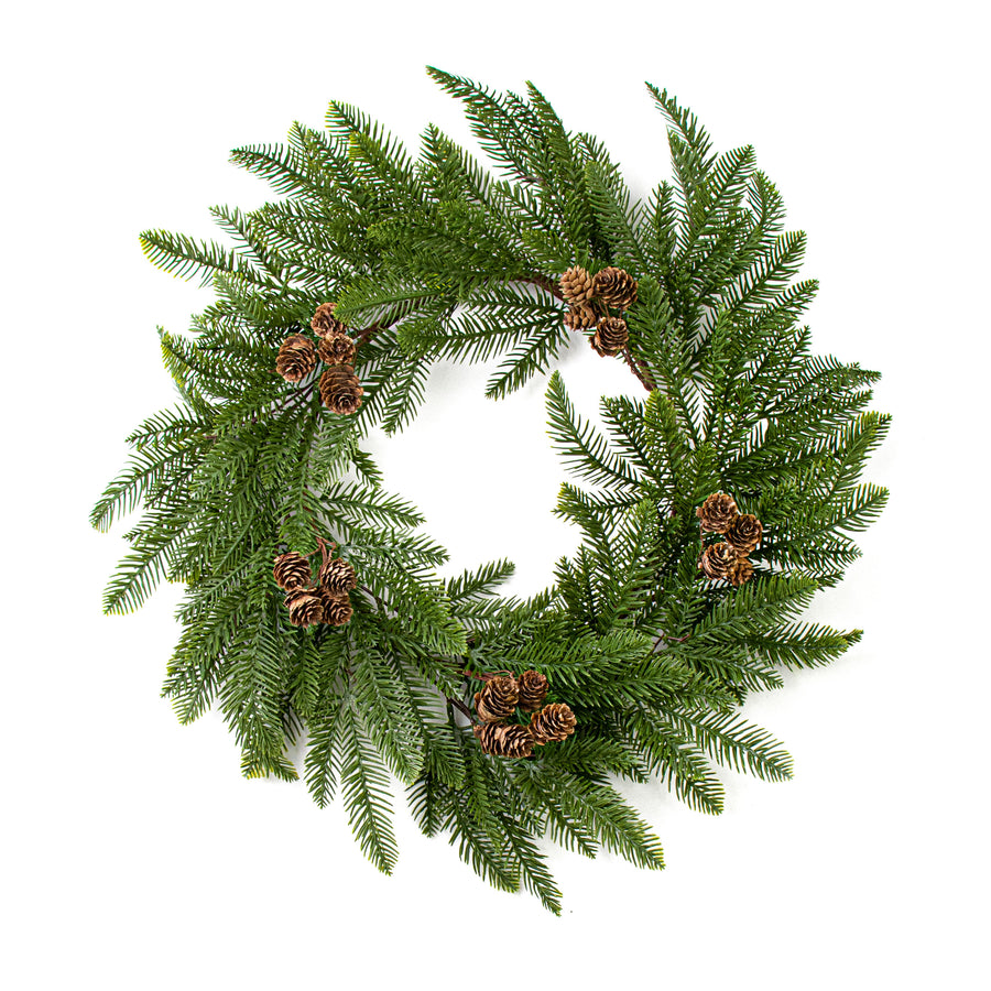 22" Pine & Pinecone Wreath