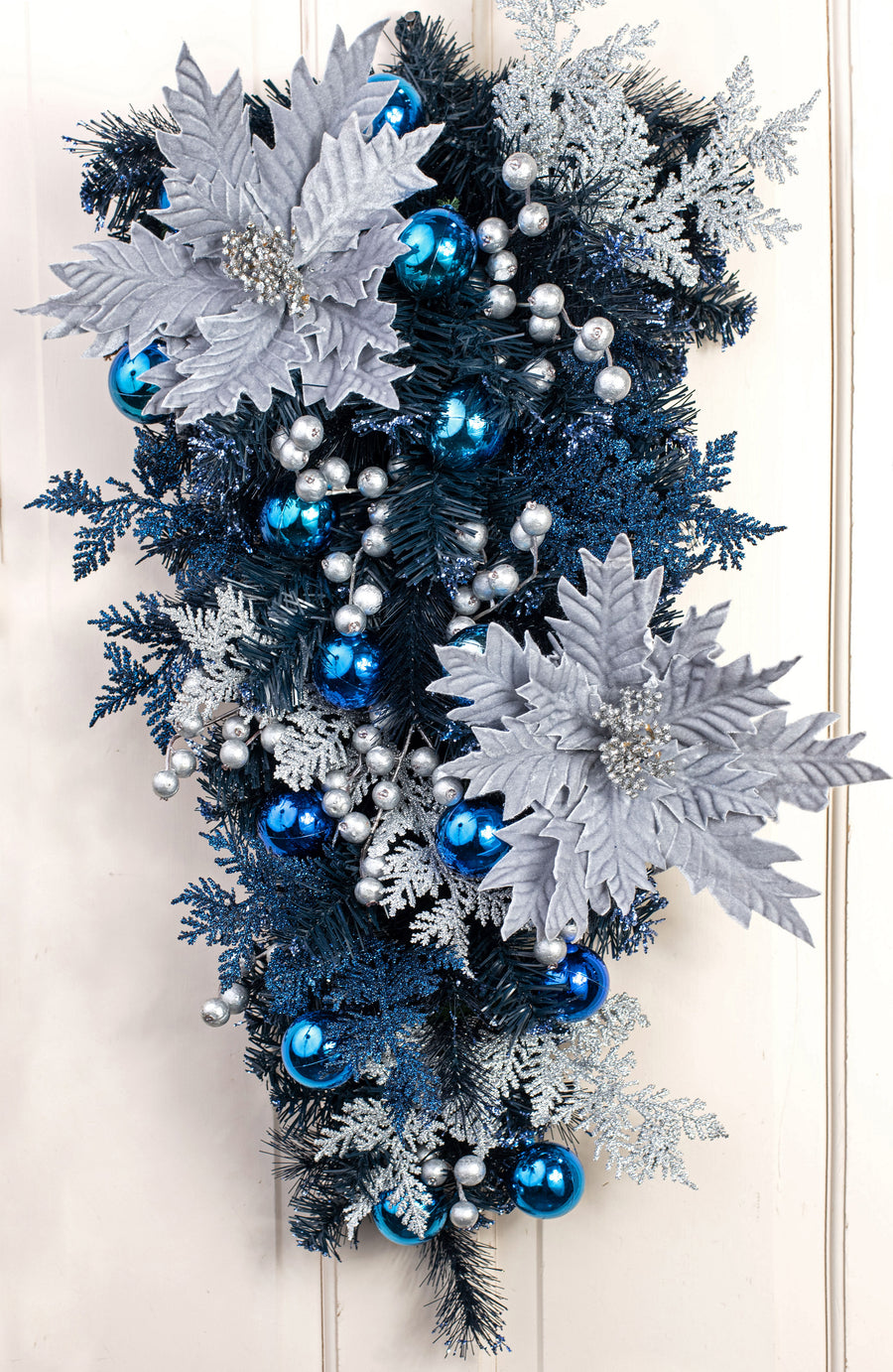 70MM Metallic Ball Ornament On Wire: Royal Blue (12)