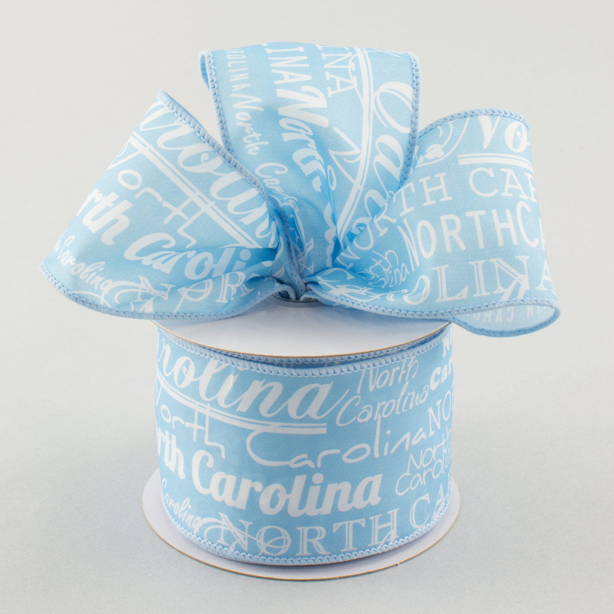 2.5" Light Blue North Carolina Satin Ribbon (10 Yards) Lifestyle Photo