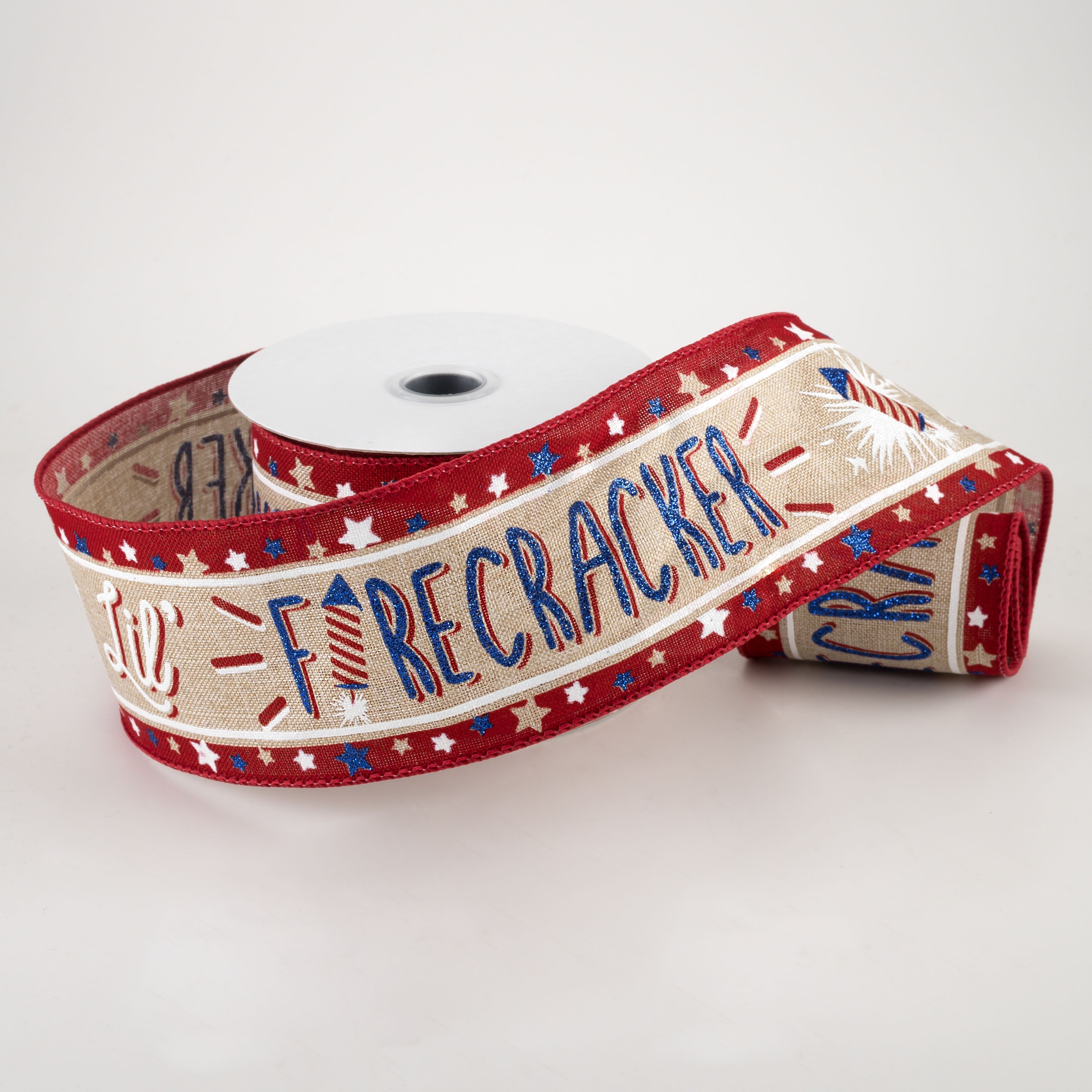 2.5" Lil' Firecracker Ribbon: Natural (10 Yards) Lifestyle Photo